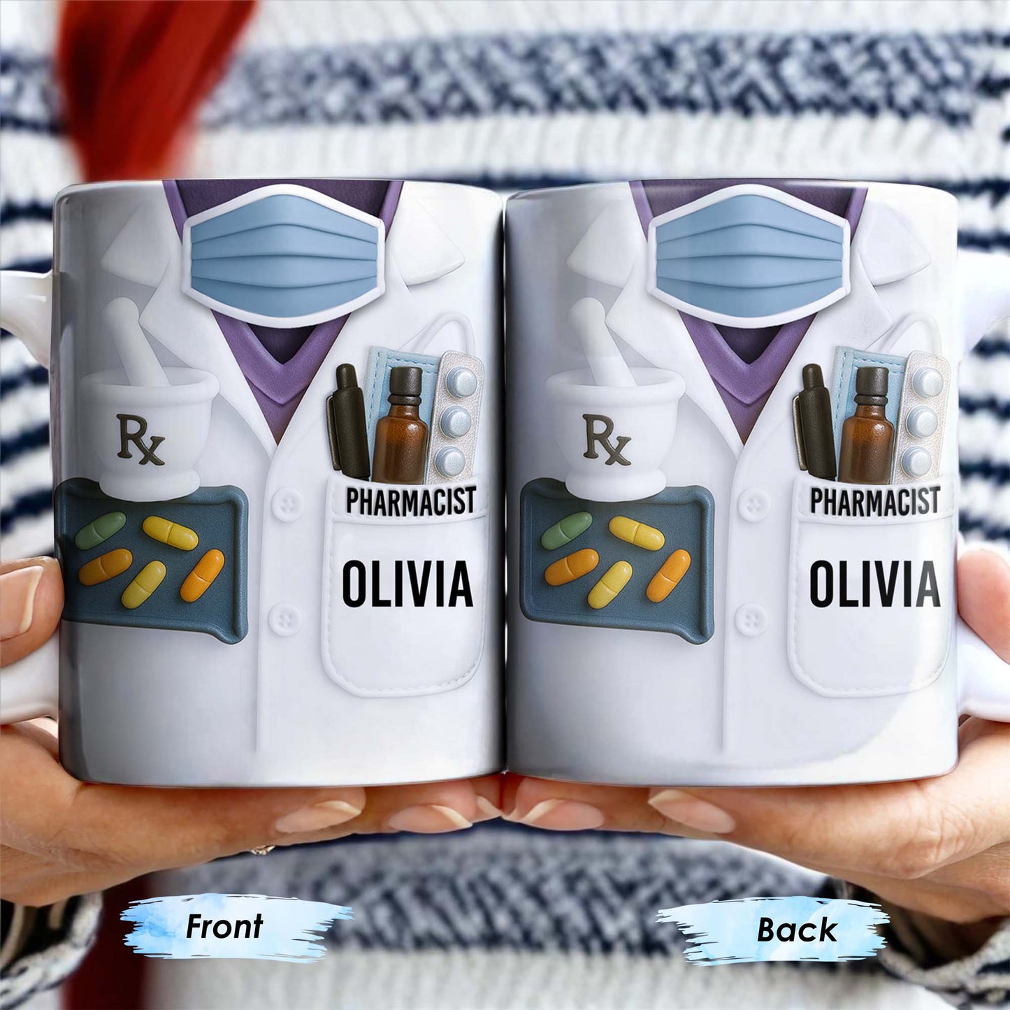 Celebrate Your Favorite Pharmacist, Medical Tools And Uniform - Personalized Custom Coffee Mug - GRAD303_MG