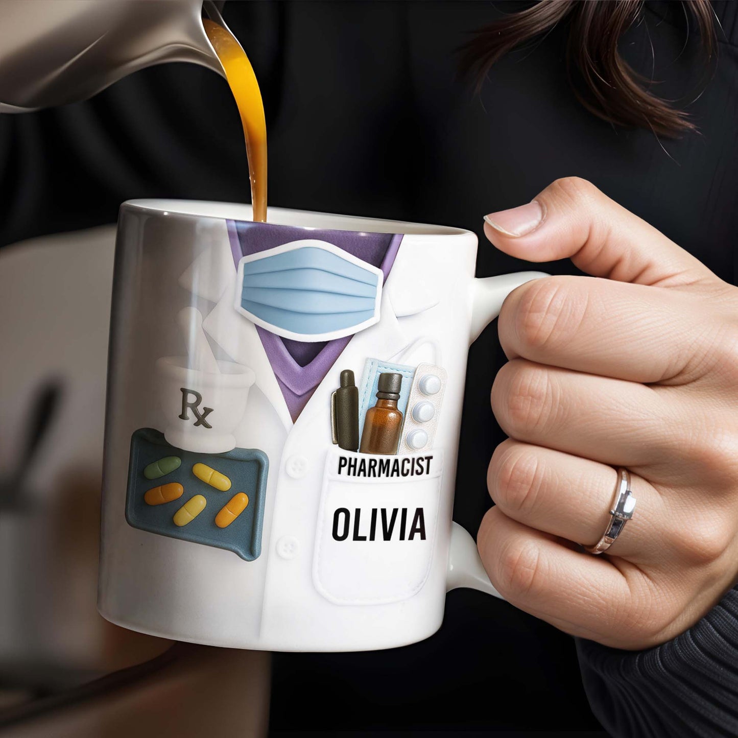 Celebrate Your Favorite Pharmacist, Medical Tools And Uniform - Personalized Custom Coffee Mug - GRAD303_MG
