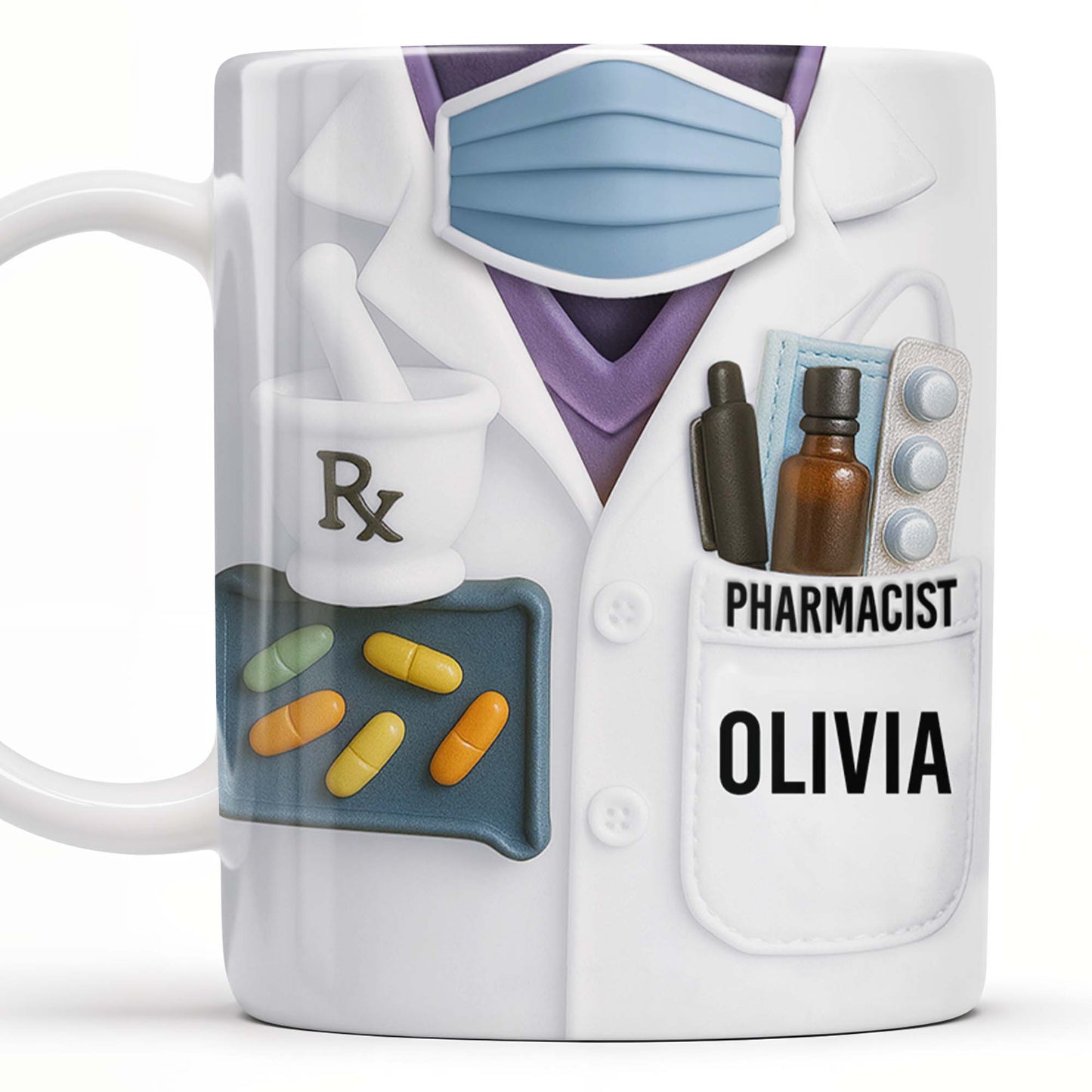 Celebrate Your Favorite Pharmacist, Medical Tools And Uniform - Personalized Custom Coffee Mug - GRAD303_MG