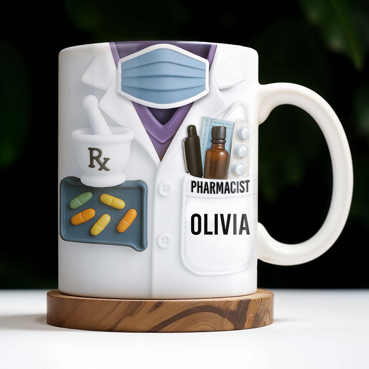 Celebrate Your Favorite Pharmacist, Medical Tools And Uniform - Personalized Custom Coffee Mug - GRAD303_MG