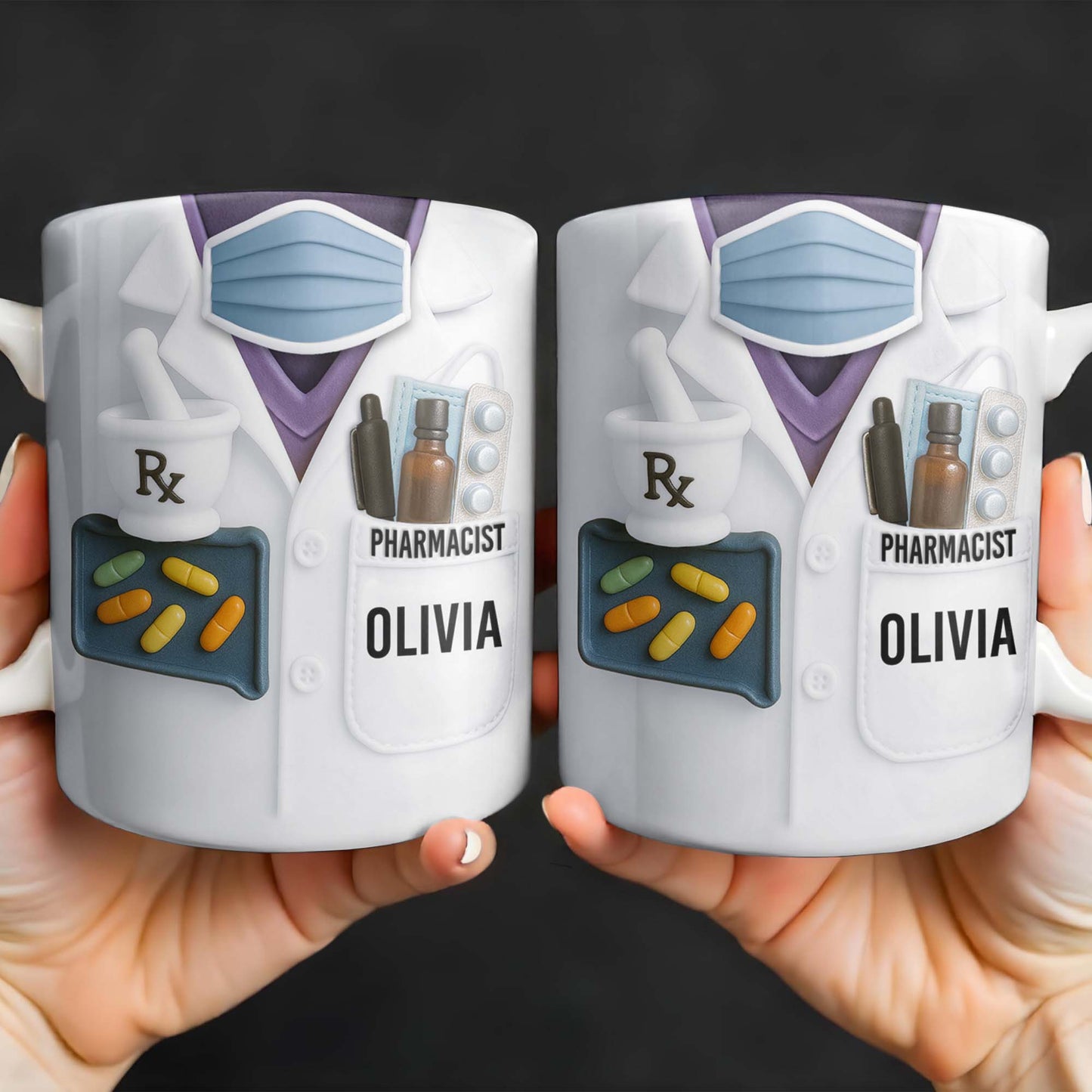 Celebrate Your Favorite Pharmacist, Medical Tools And Uniform - Personalized Custom Coffee Mug - GRAD303_MG