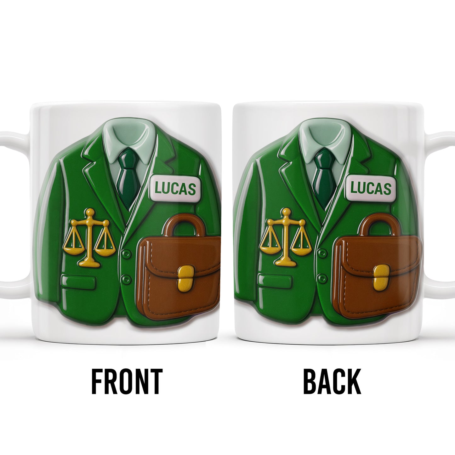 Customizable Lawyer-Themed Coffee Mug With Scales of Justice and Briefcase