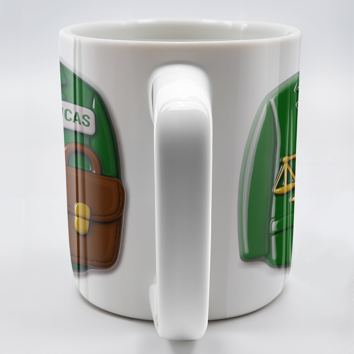 Customizable Lawyer-Themed Coffee Mug With Scales of Justice and Briefcase