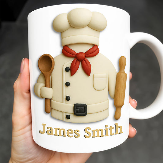 Create Your Personalized Chef Coffee Mug With Custom Name, Chef And Cooking Tools