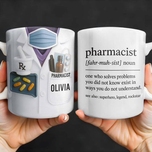 Pharmacist, Solves Problems You Don't Understand, Lab Coat and Pills
