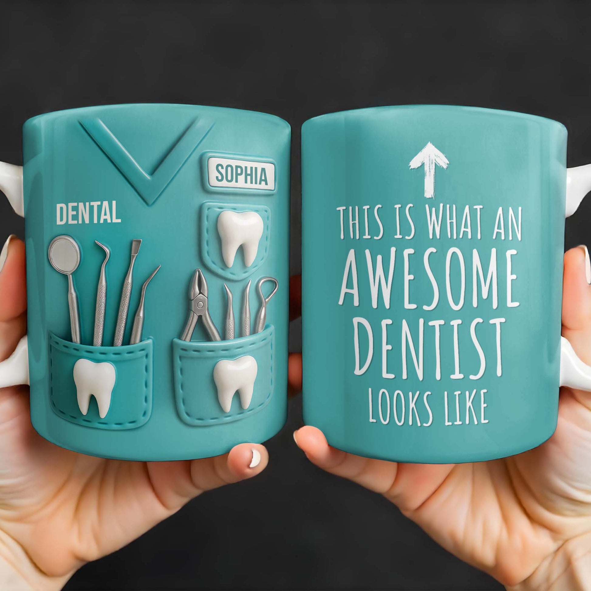 This Is What An Awesome Dentist Looks Like, Arrow and Text