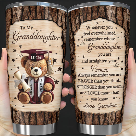 To My Granddaughter, Teddy Bear, Graduation Cap, Diploma