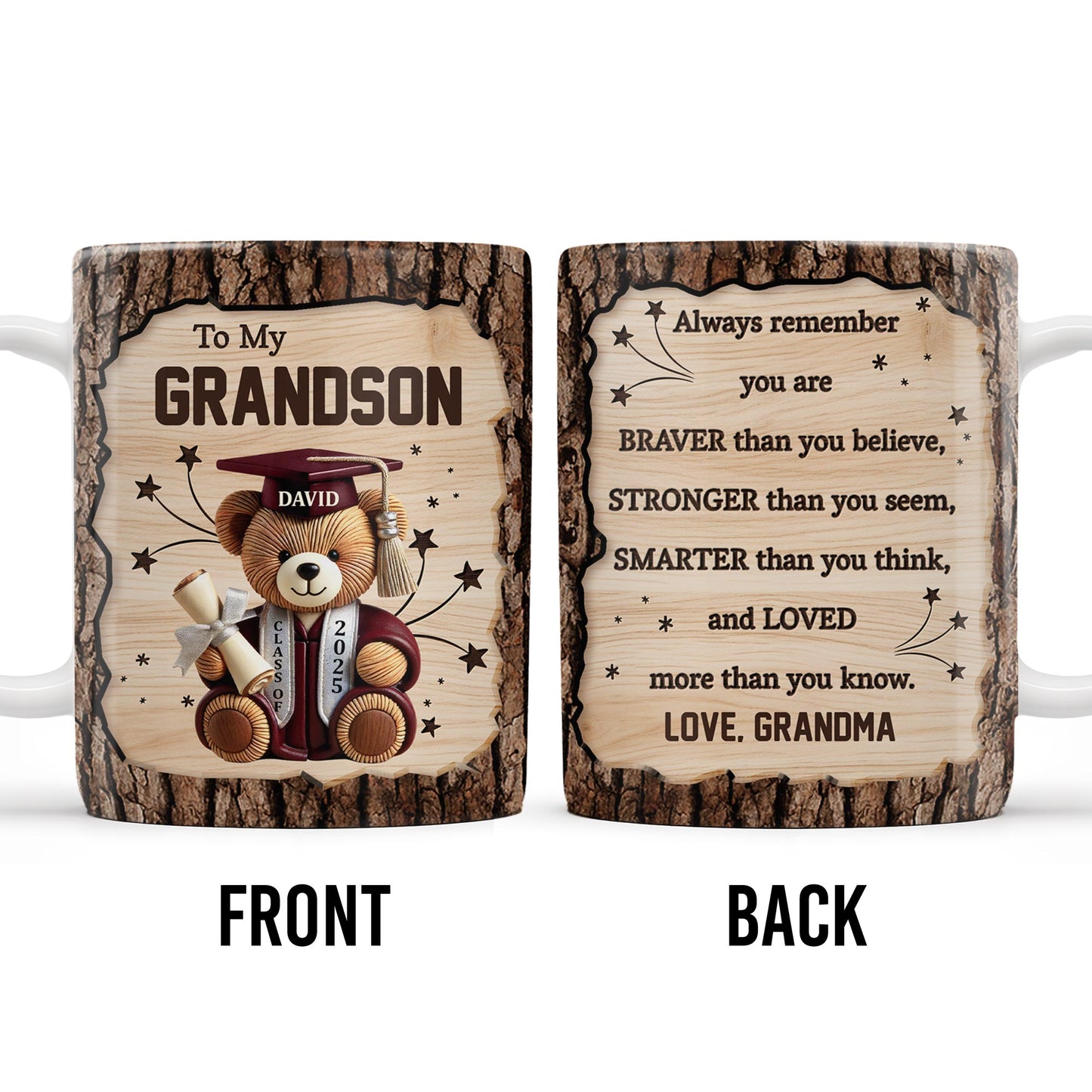 To My Grandson, Always Remember You Are Braver, Graduation Cap and Diploma