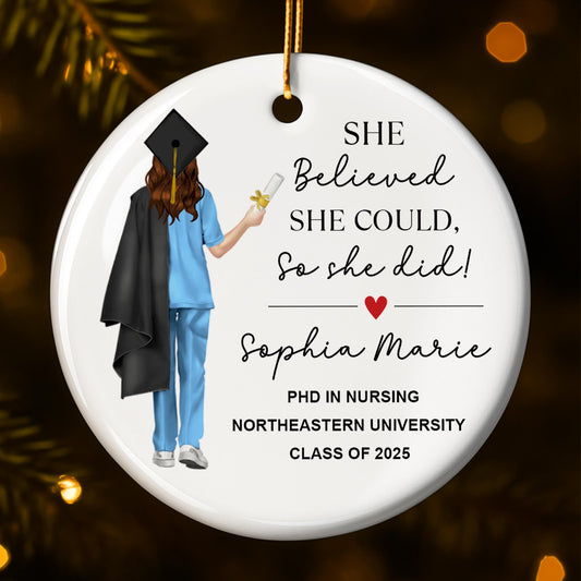 She Believed She Could, Graduation Cap And Flowers