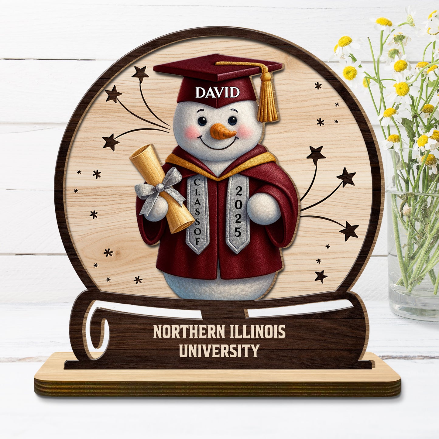 Celebrate Your Graduation, Snowman With Cap And Diploma