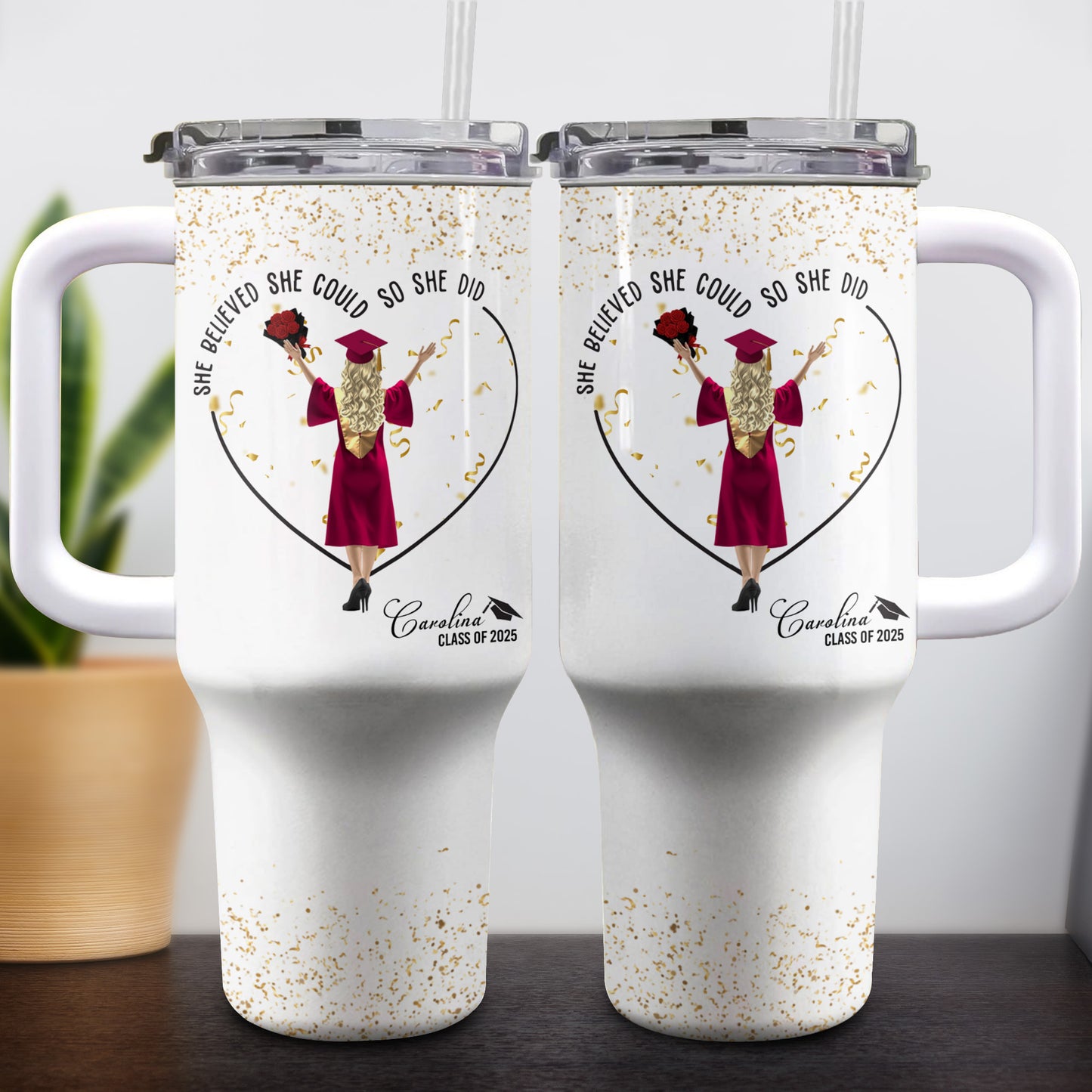 She Believed She Could So She Did, Graduation Cap and Confetti