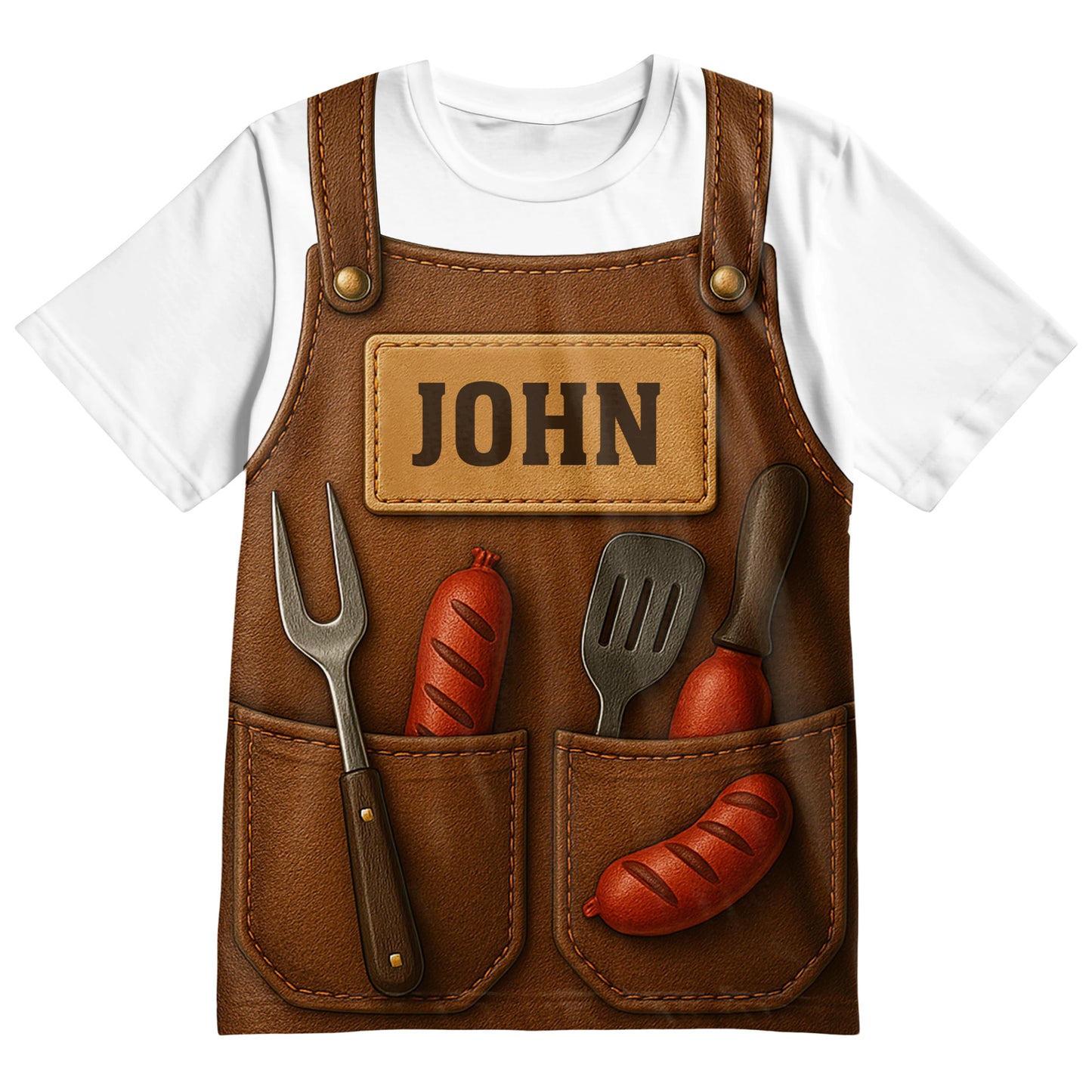 Get Your Custom Chef's Apron Tee, Grill Tools And Sausages