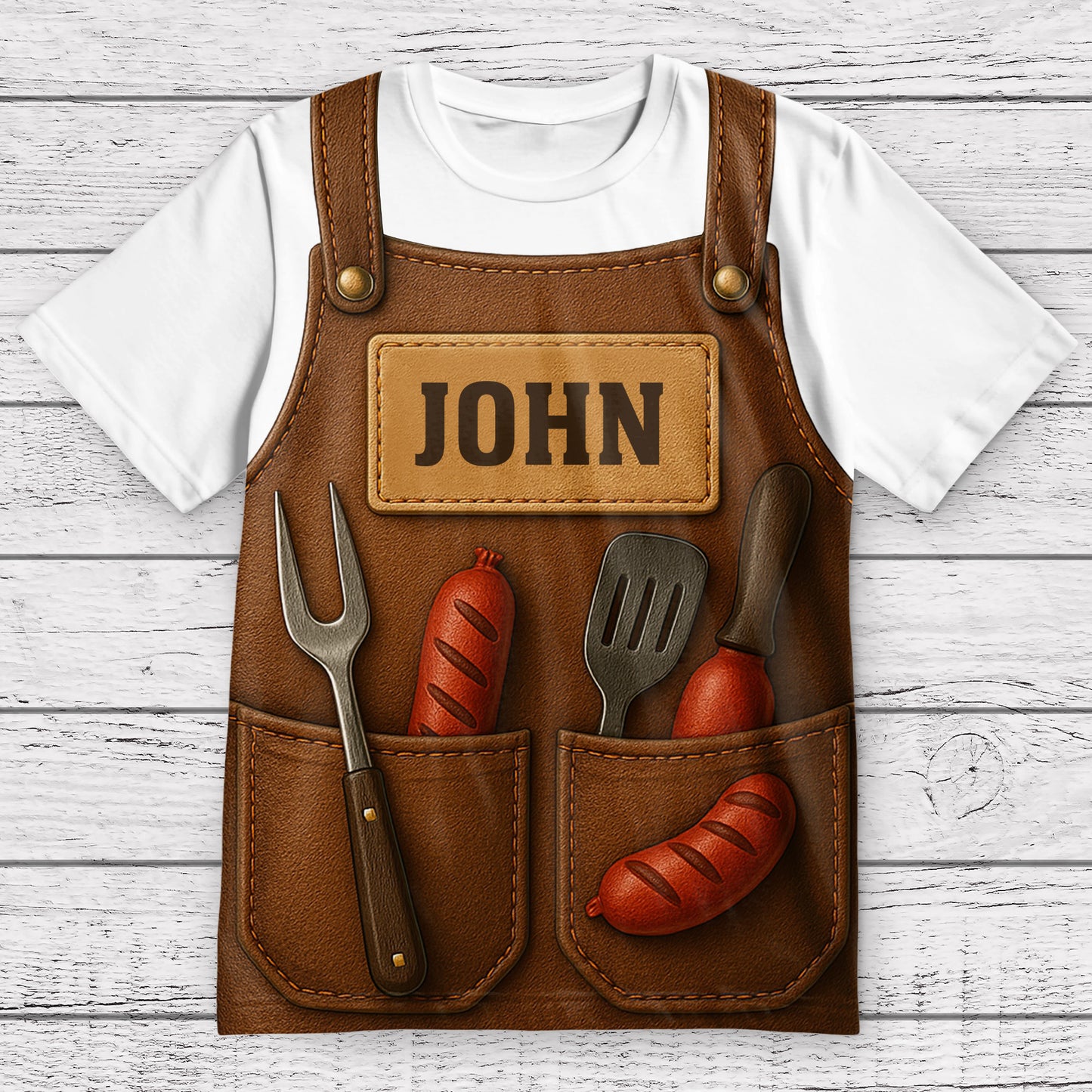 Get Your Custom Chef's Apron Tee, Grill Tools And Sausages