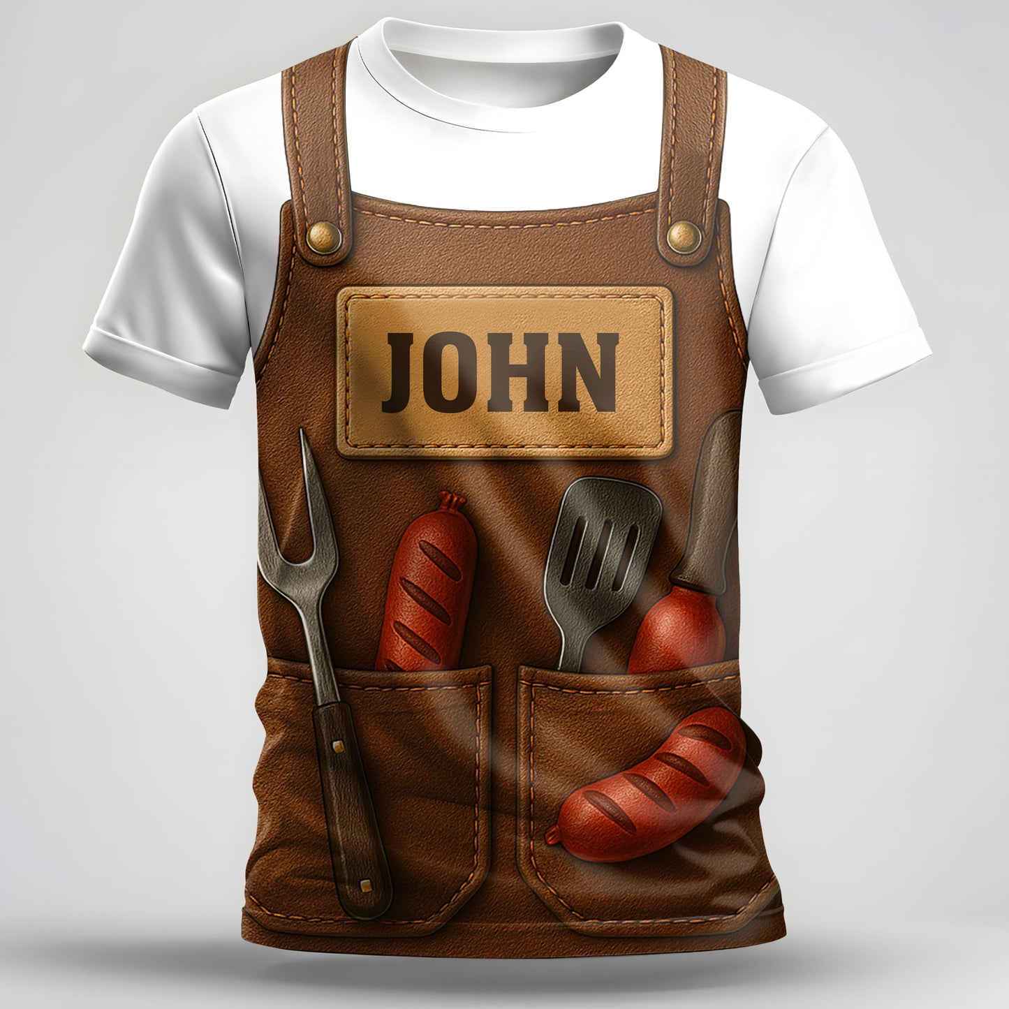 Get Your Custom Chef's Apron Tee, Grill Tools And Sausages