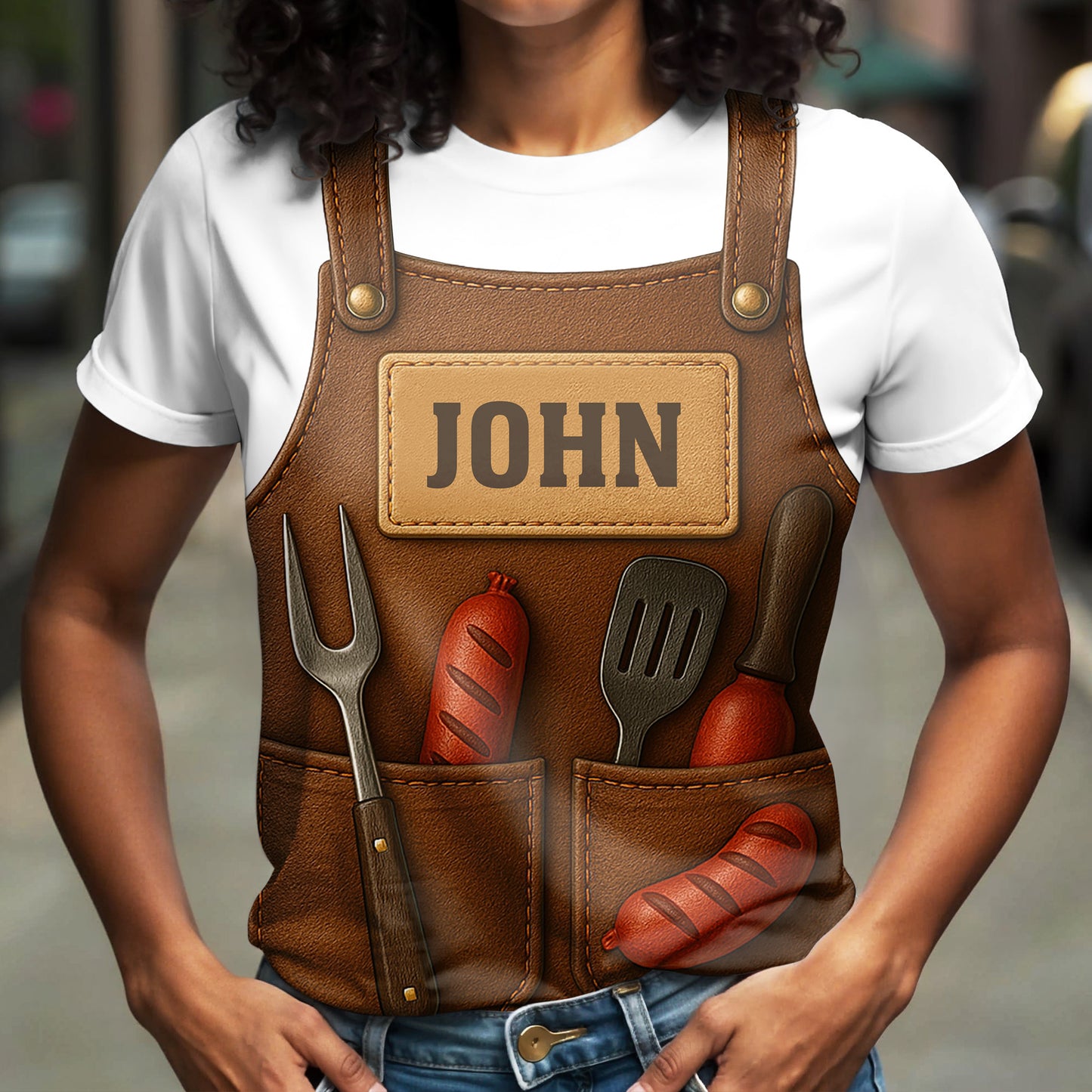 Get Your Custom Chef's Apron Tee, Grill Tools And Sausages