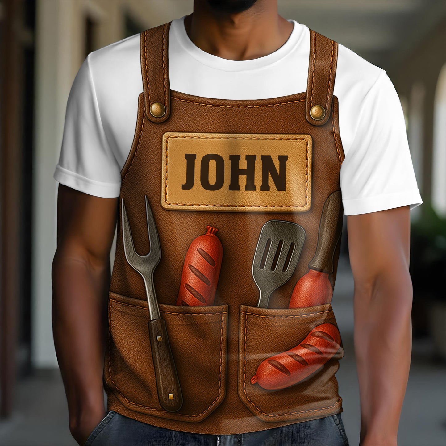 Get Your Custom Chef's Apron Tee, Grill Tools And Sausages