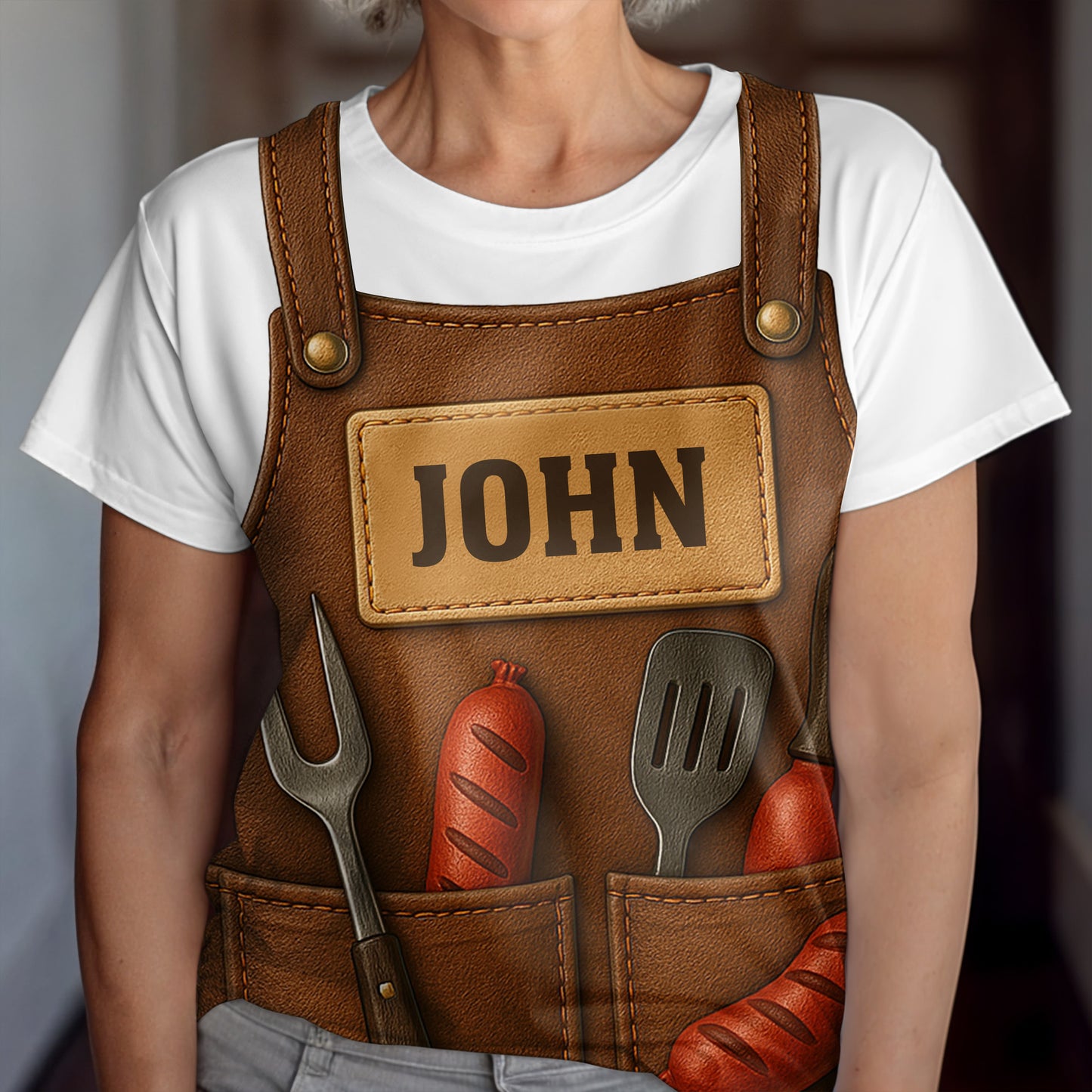 Get Your Custom Chef's Apron Tee, Grill Tools And Sausages