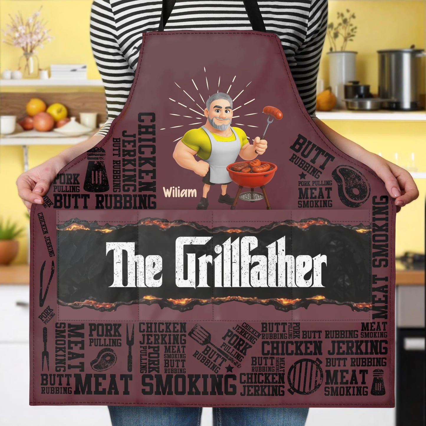 The Grillfather, Grill And Apron