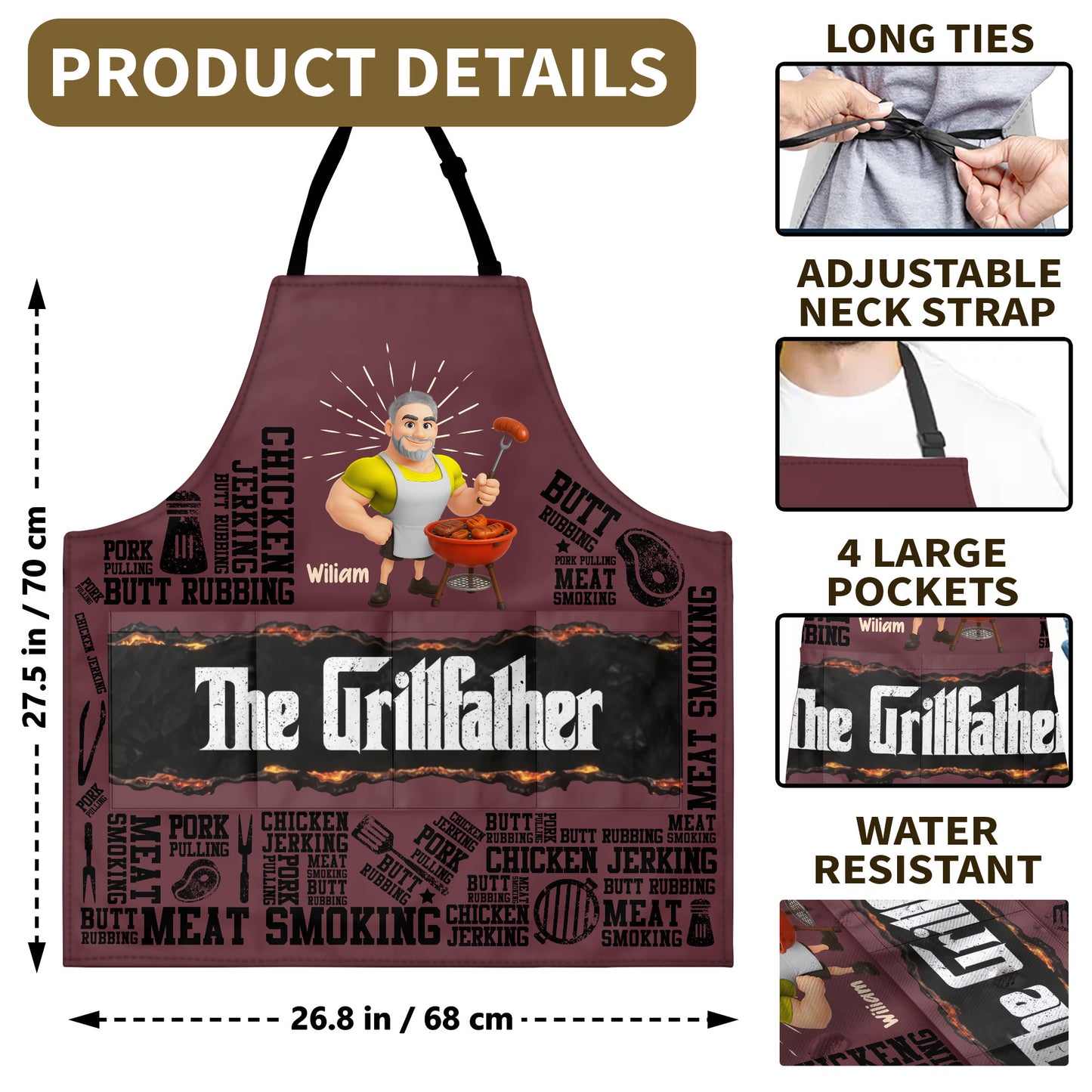 The Grillfather, Grill And Apron