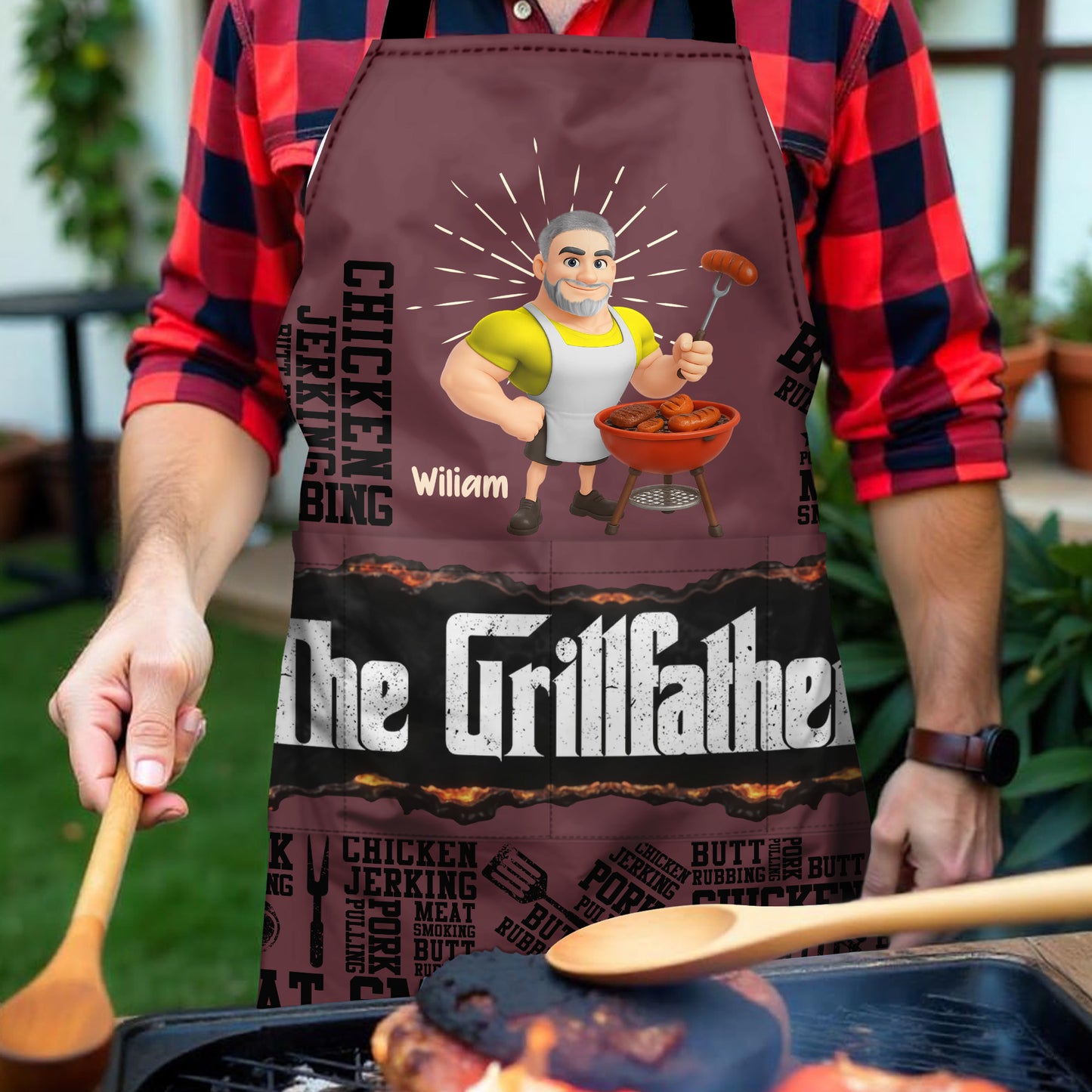 The Grillfather, Grill And Apron