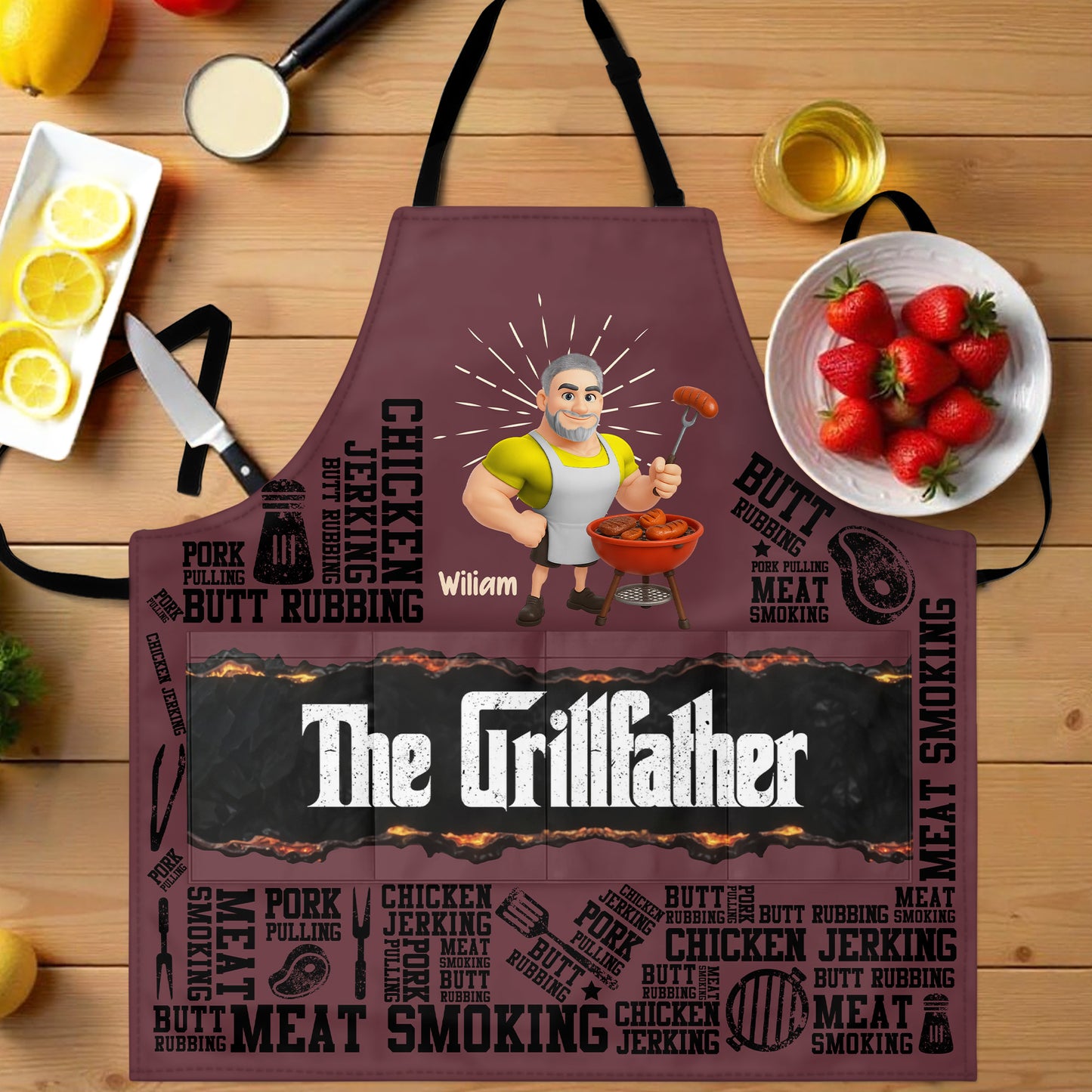 The Grillfather, Grill And Apron