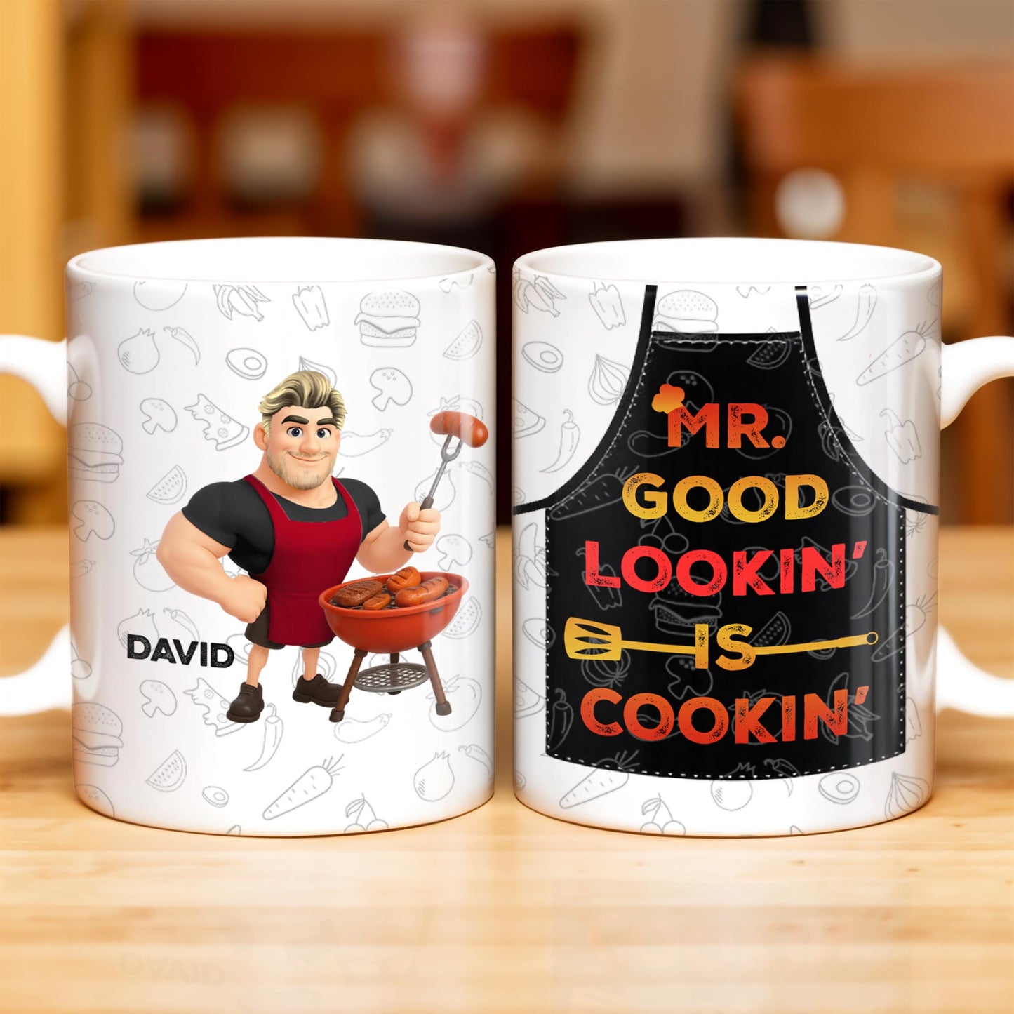 Mr. Good Lookin' Is Cookin' Apron And BBQ Grill Design