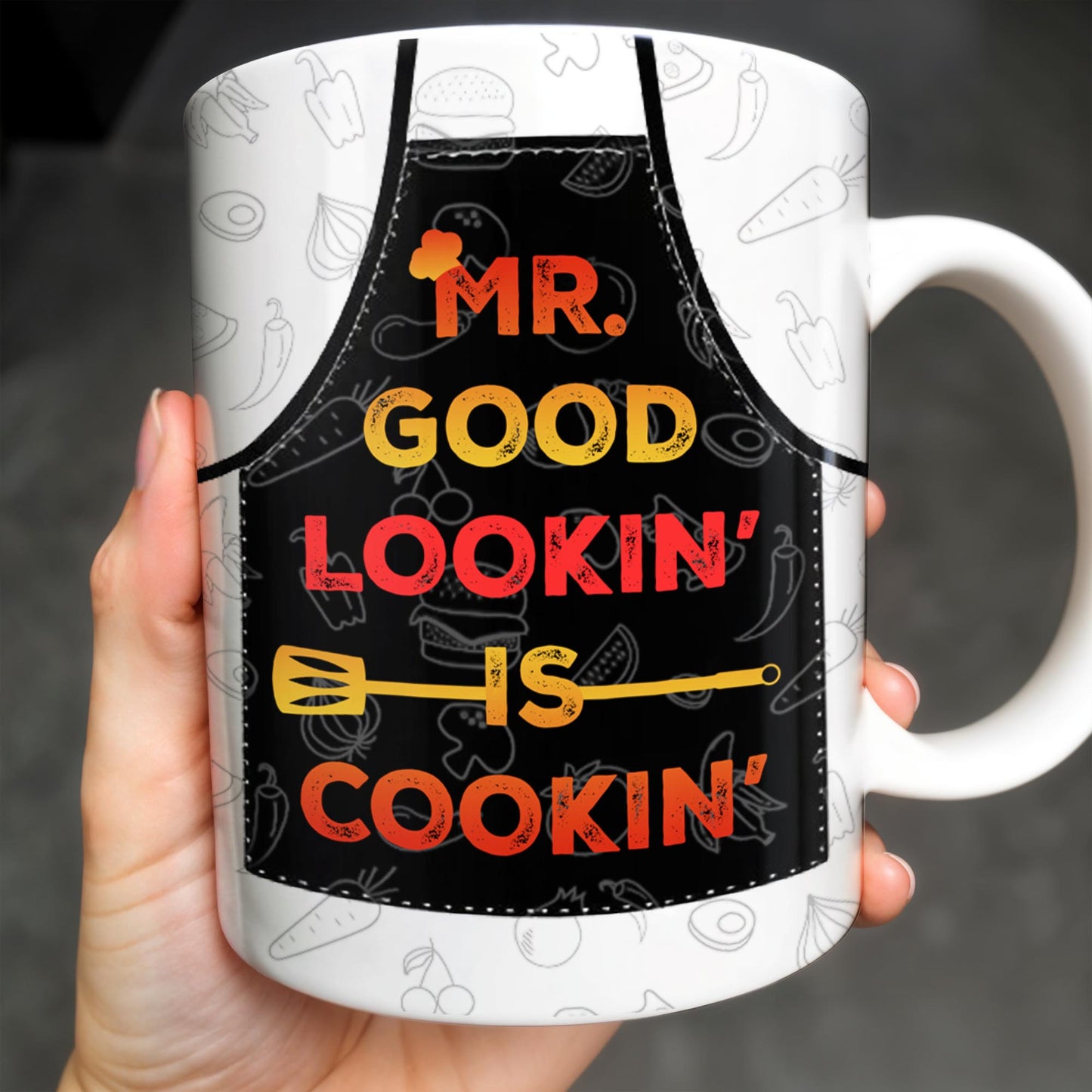 Mr. Good Lookin' Is Cookin' Apron And BBQ Grill Design