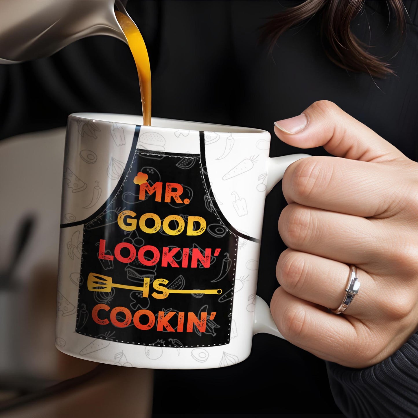 Mr. Good Lookin' Is Cookin' Apron And BBQ Grill Design