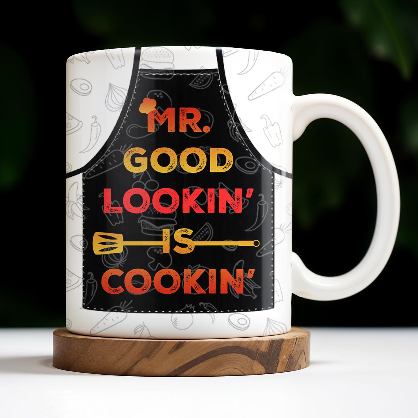 Mr. Good Lookin' Is Cookin' Apron And BBQ Grill Design