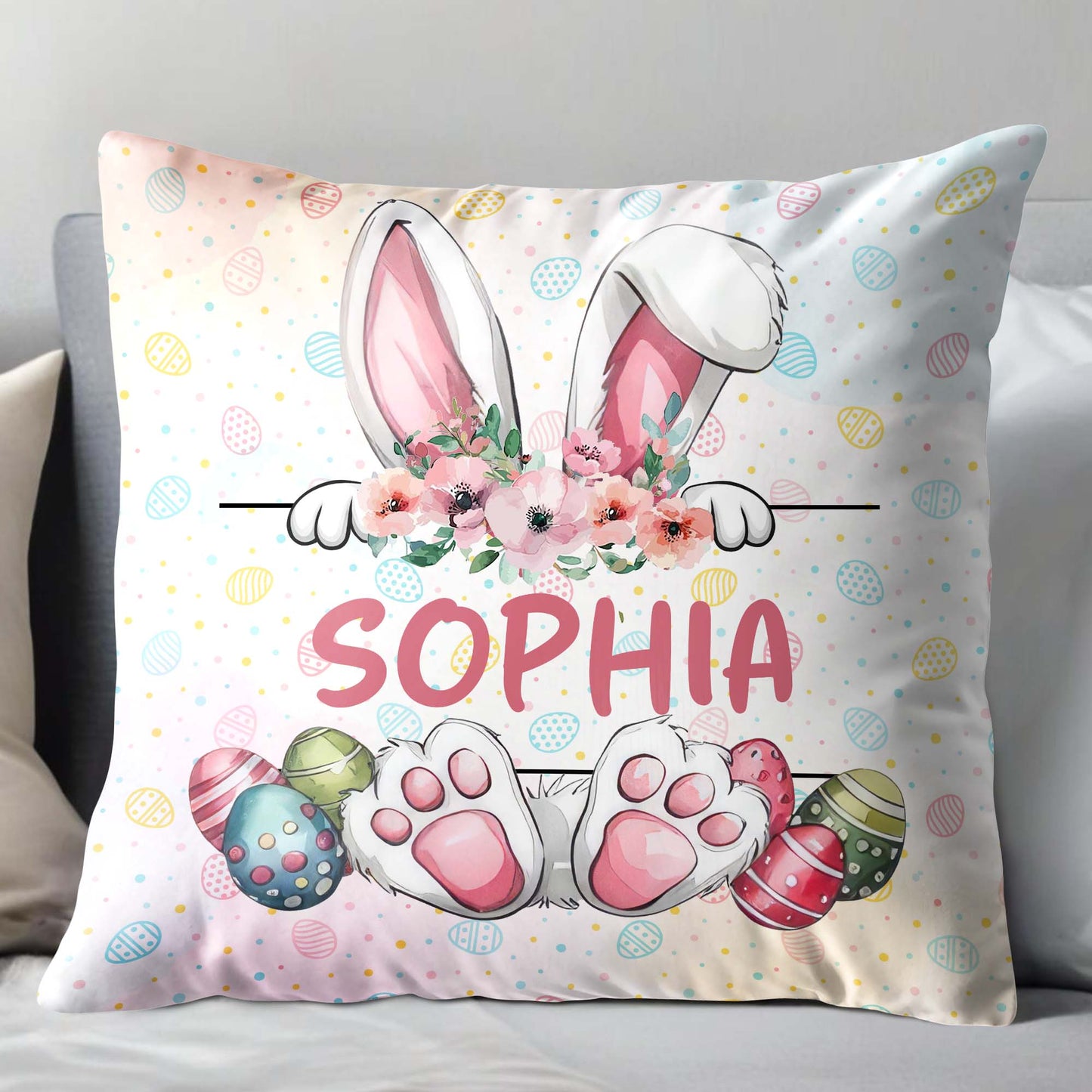 Celebrate Easter With Colorful Rabbit And Easter Eggs