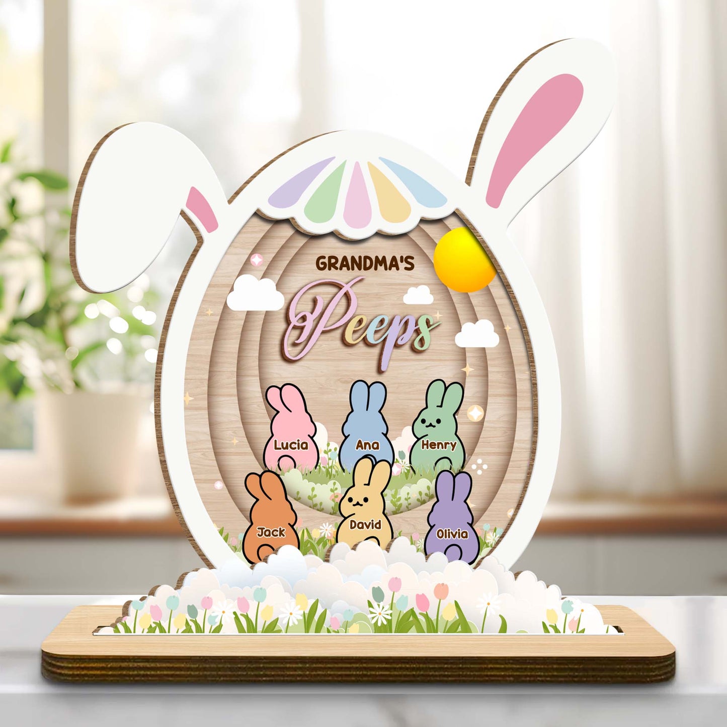 Grandma's Peeps, Bunny, Flowers, And Eggs