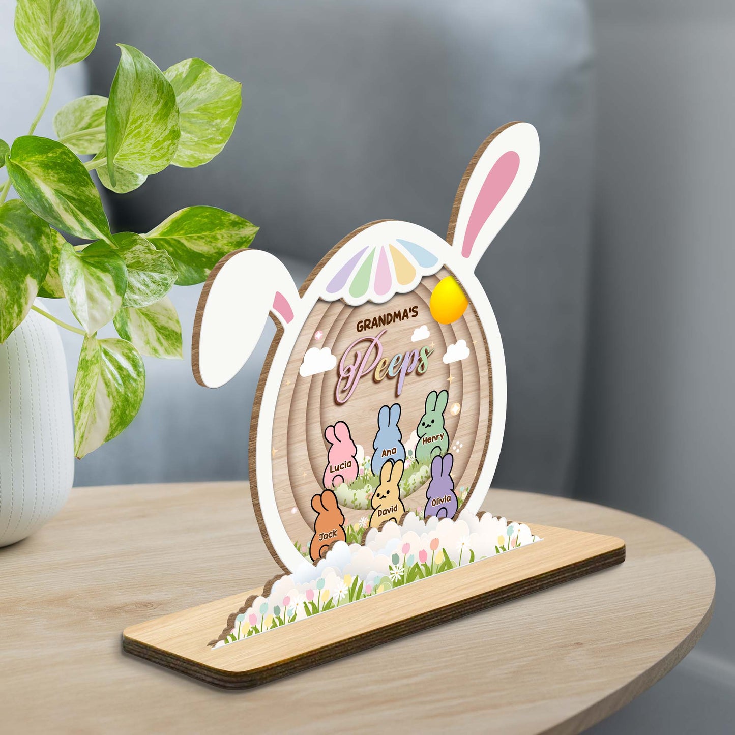 Grandma's Peeps, Bunny, Flowers, And Eggs