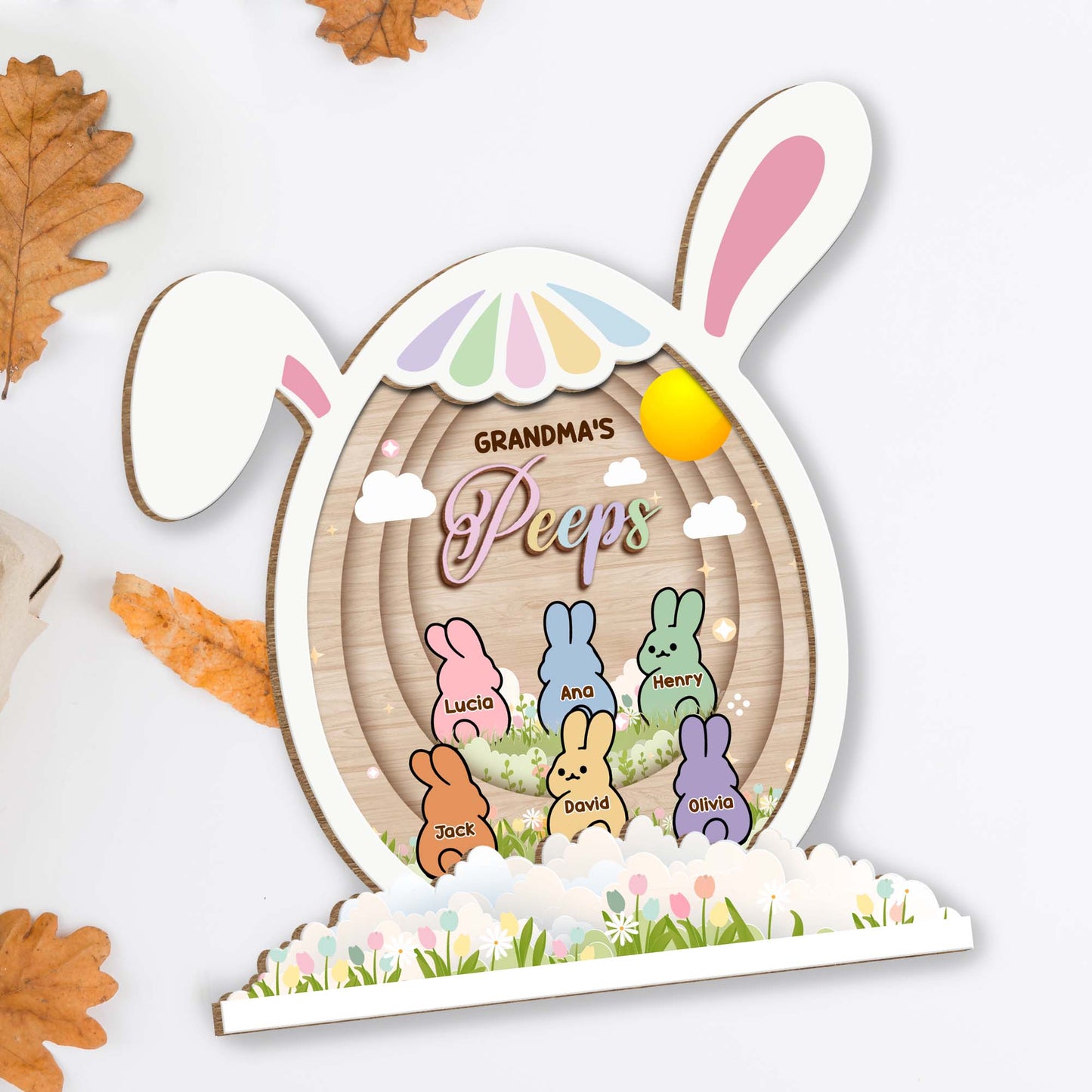 Grandma's Peeps, Bunny, Flowers, And Eggs