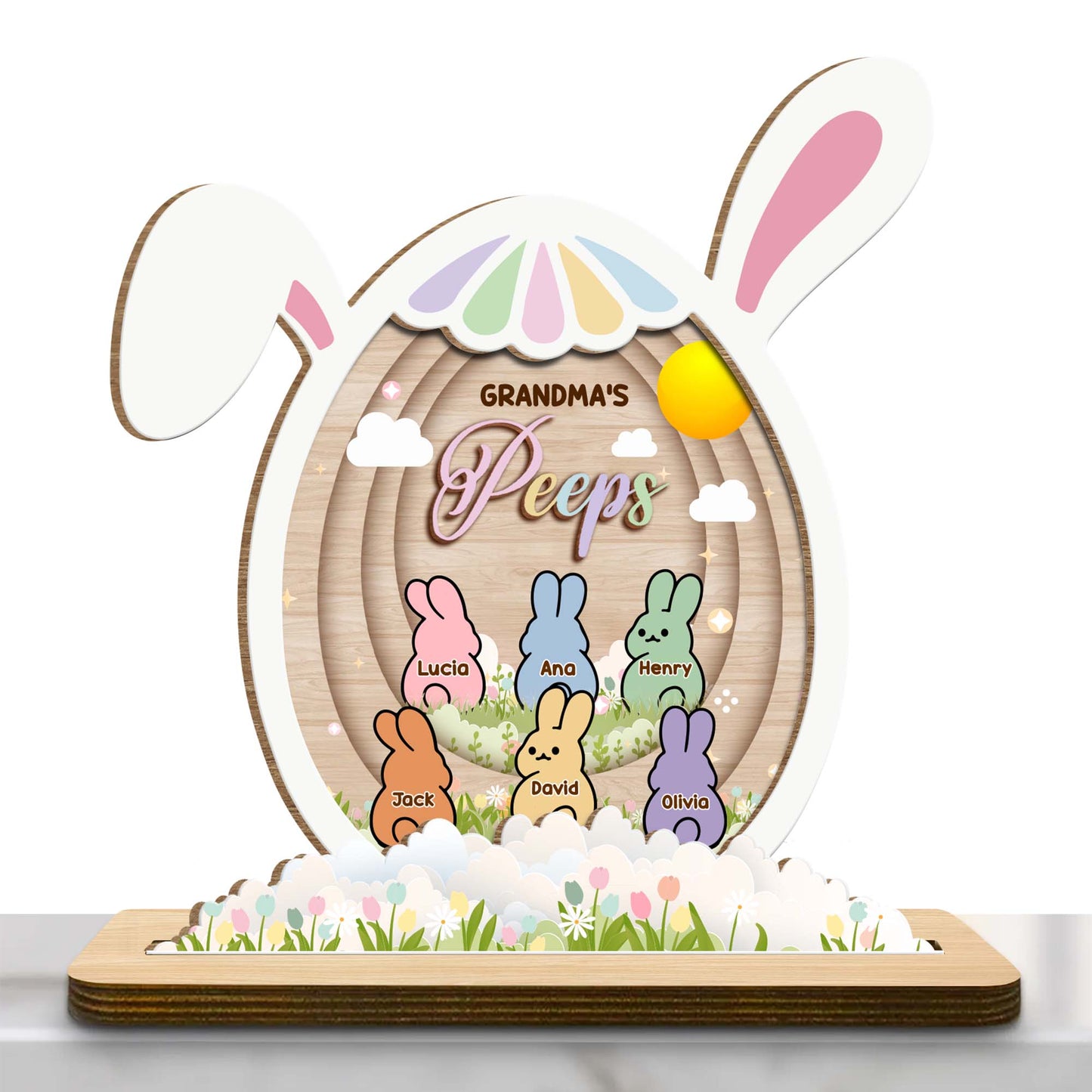 Grandma's Peeps, Bunny, Flowers, And Eggs
