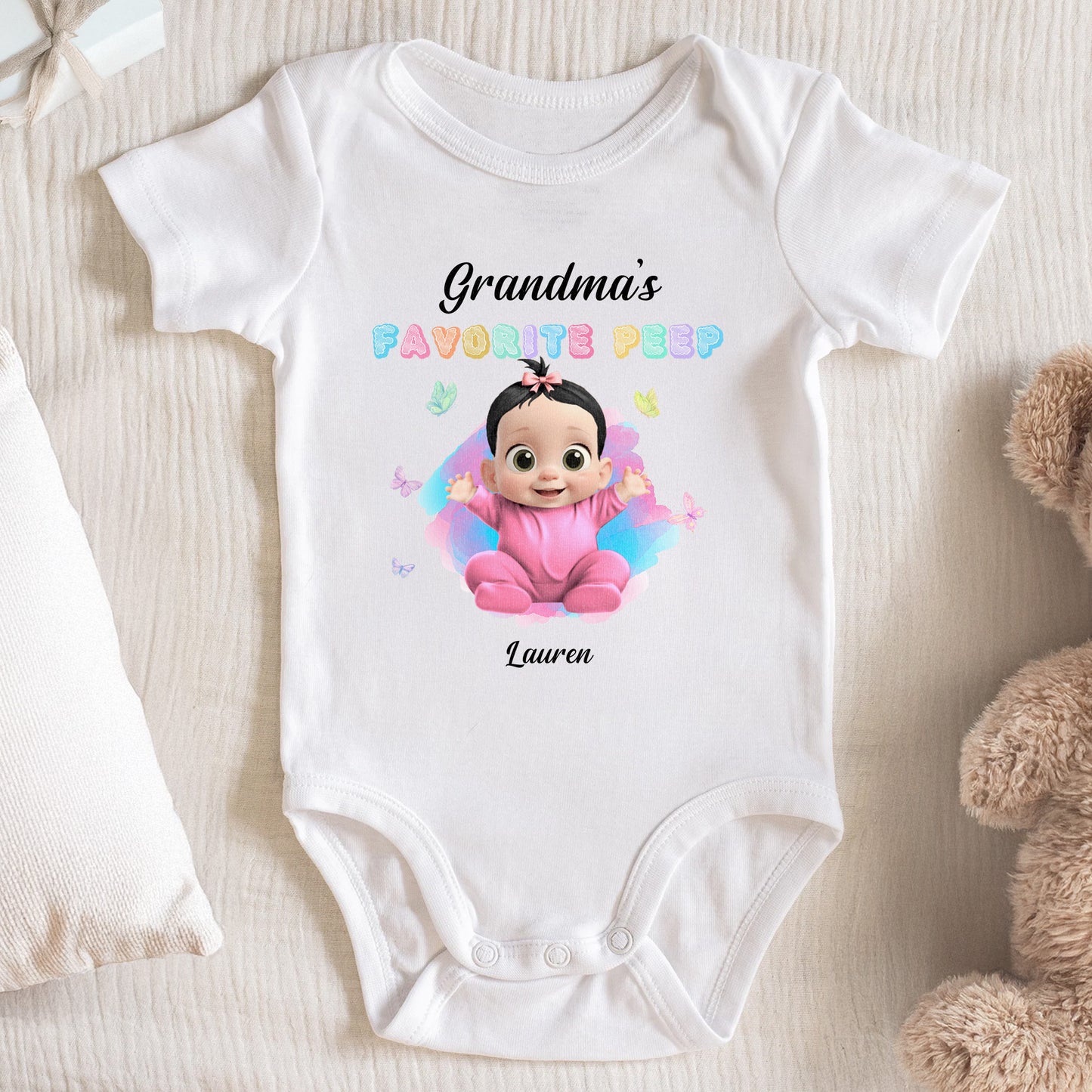 Grandma's Favorite Peep, Baby and Butterflies
