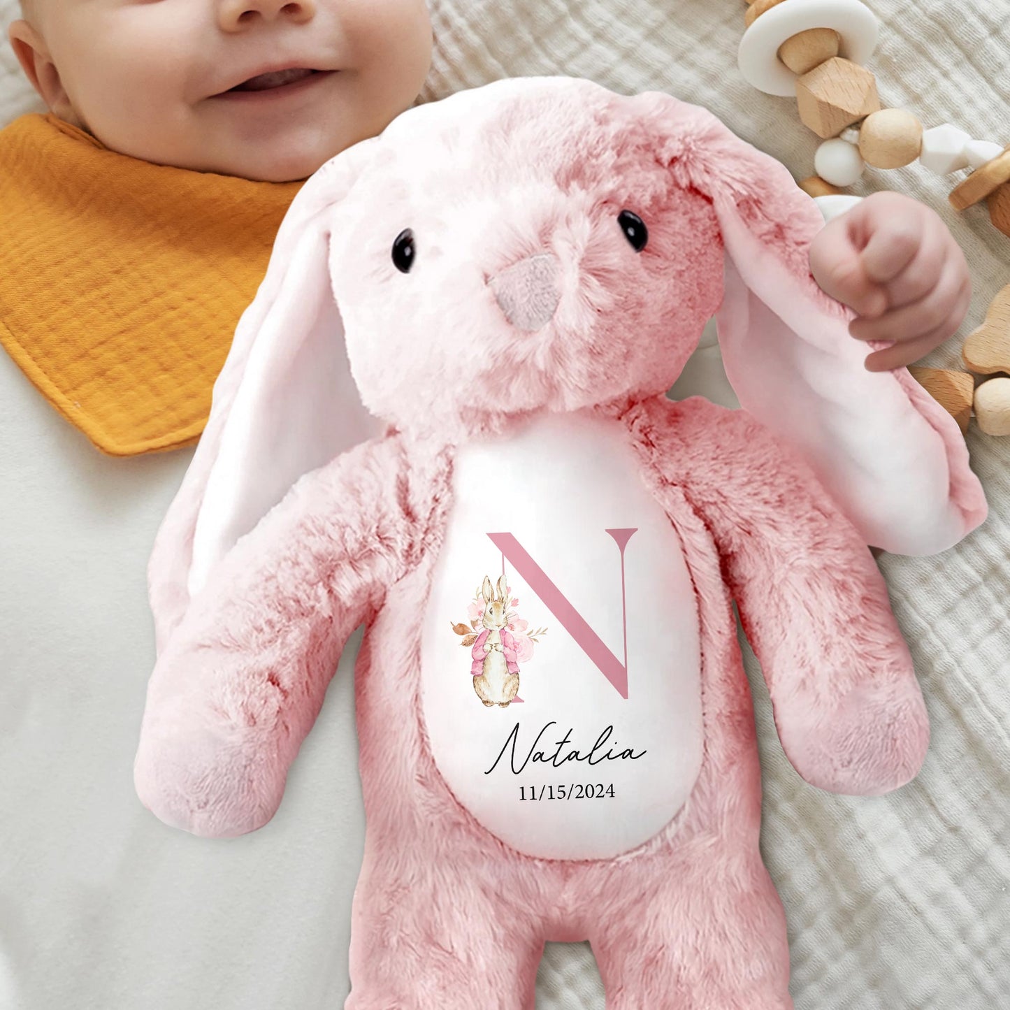 Cute Bunny With Floral Design For A Beautiful Touch