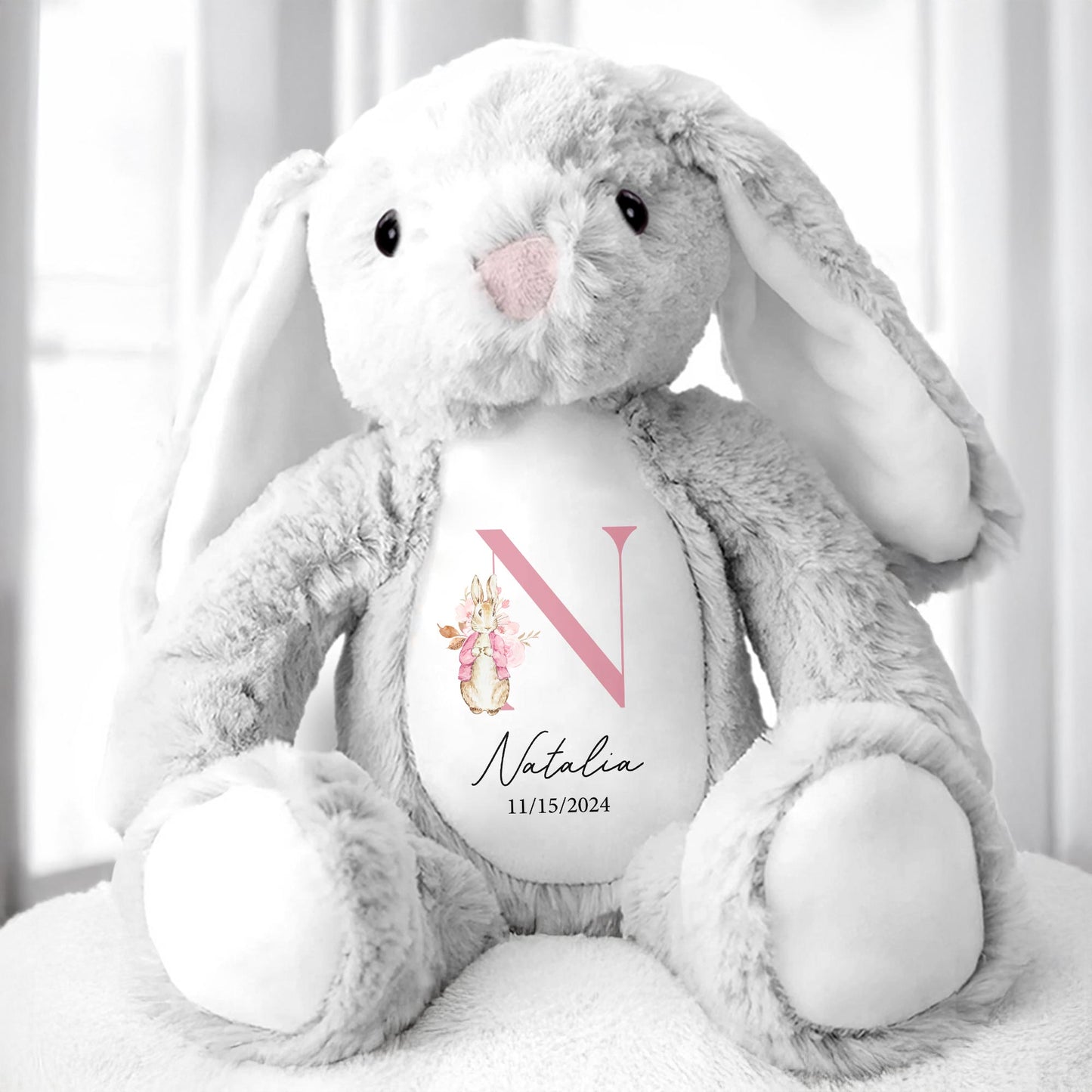 Cute Bunny With Floral Design For A Beautiful Touch