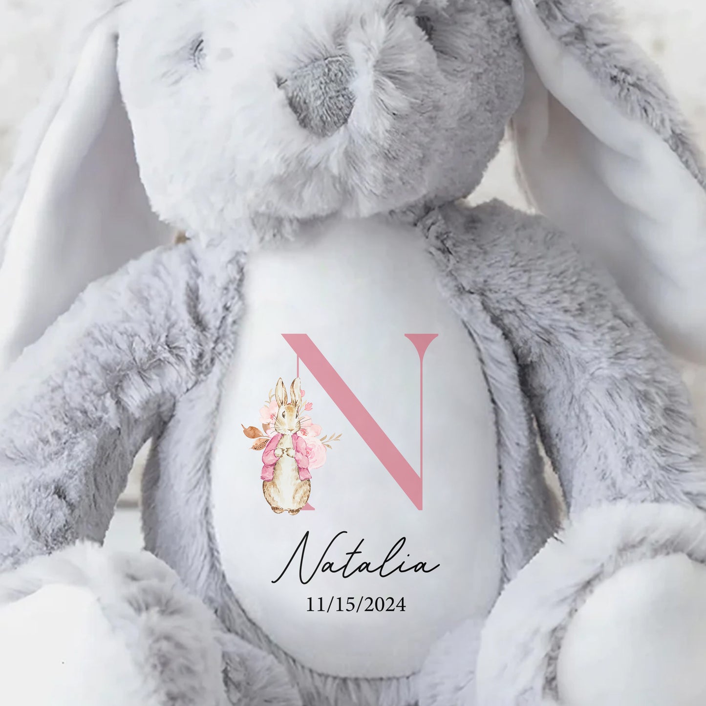 Cute Bunny With Floral Design For A Beautiful Touch