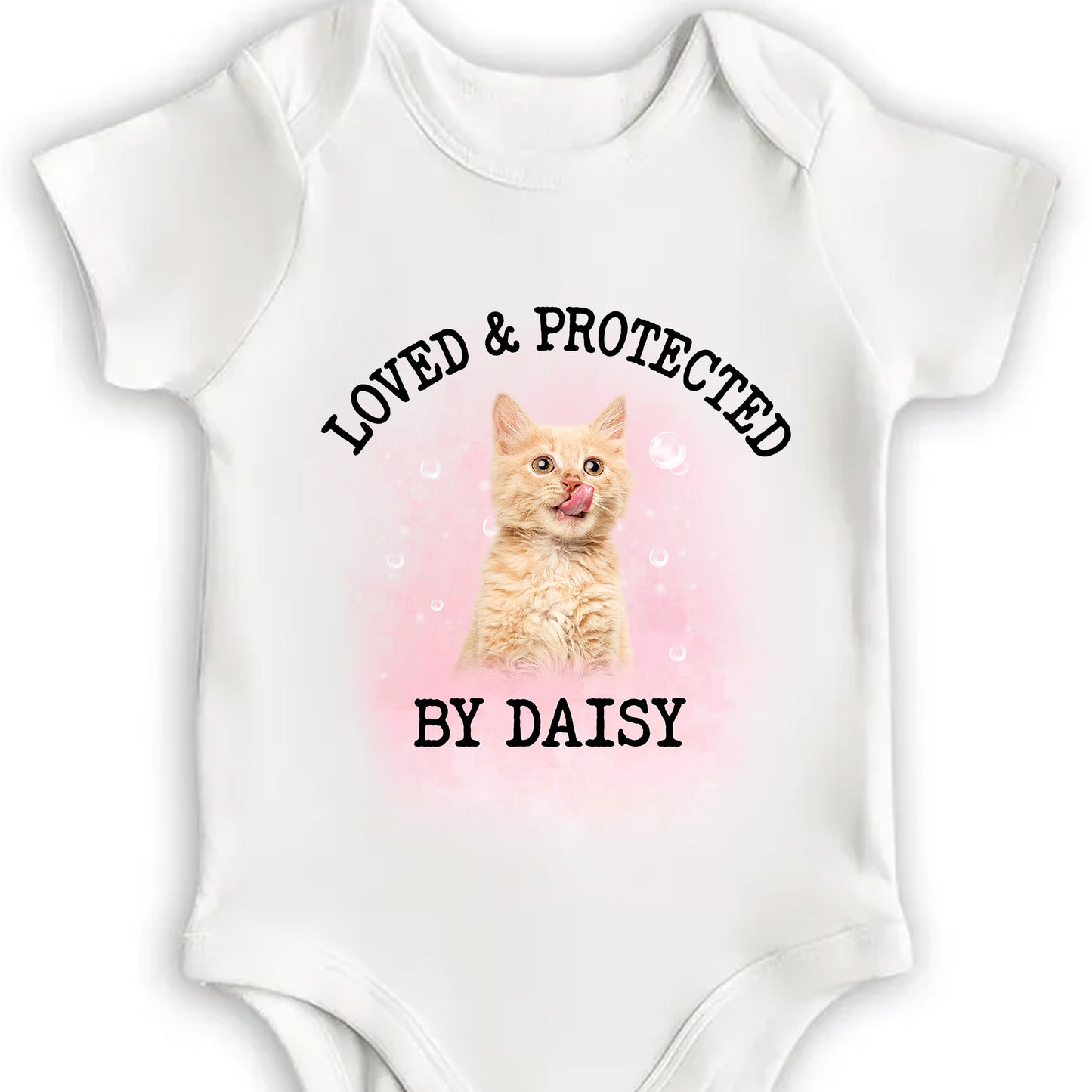 Loved & Protected By Daisy, Cat and Pink Heart