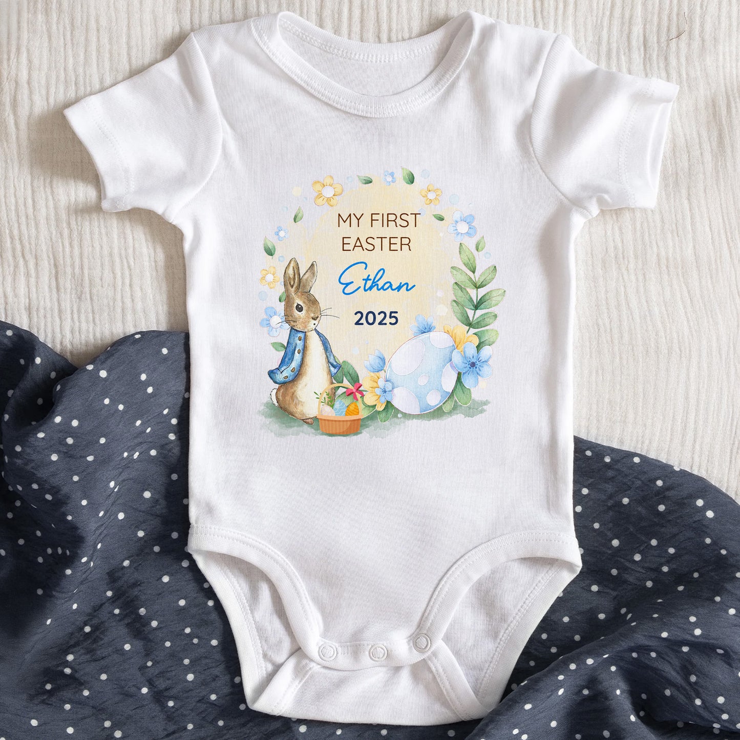 My First Easter, Rabbit and Easter Eggs Design