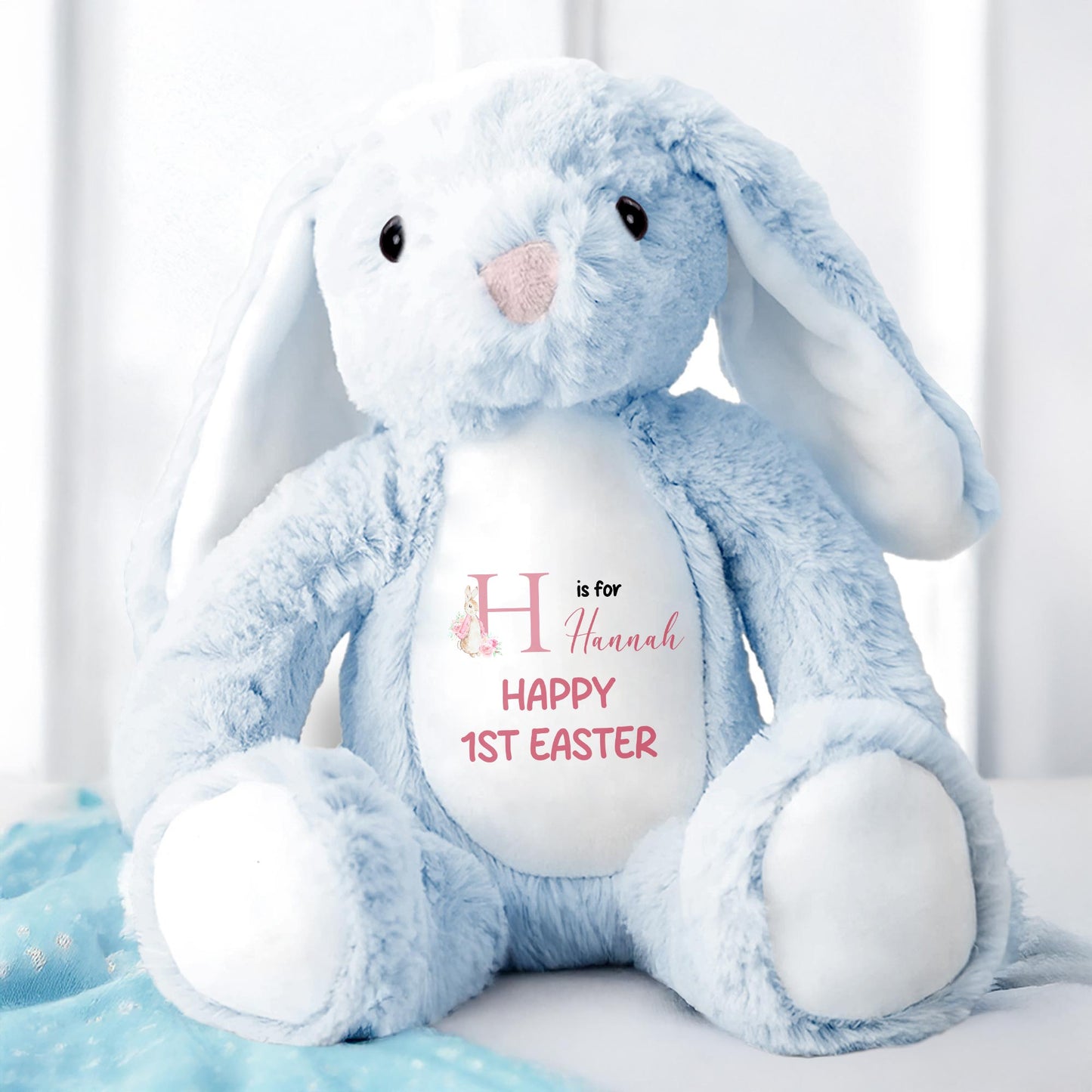 H is for Hannah Happy 1st Easter, Stuffed Bunny