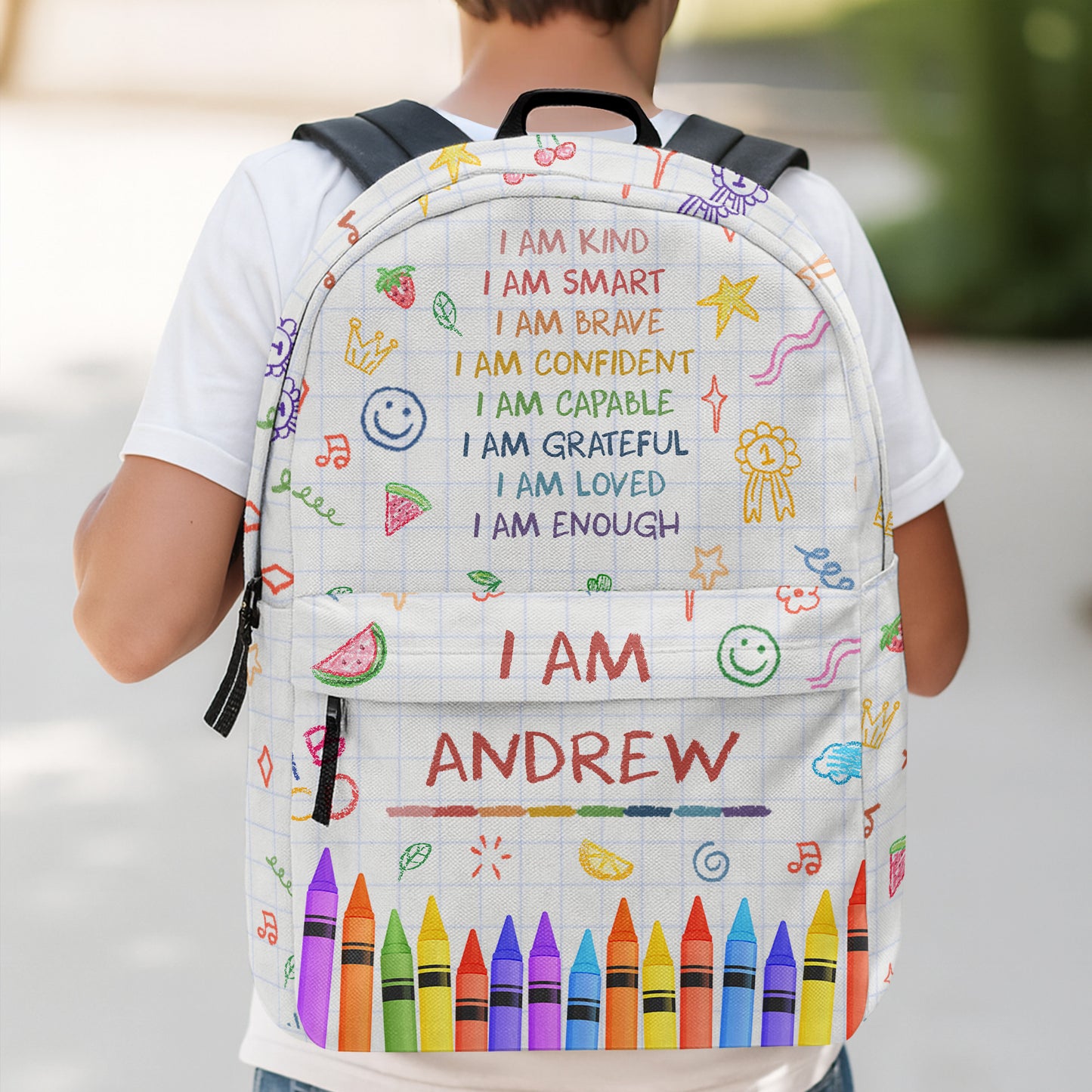 I Am Kind Smart Brave, Inspirational Backpack For Kids