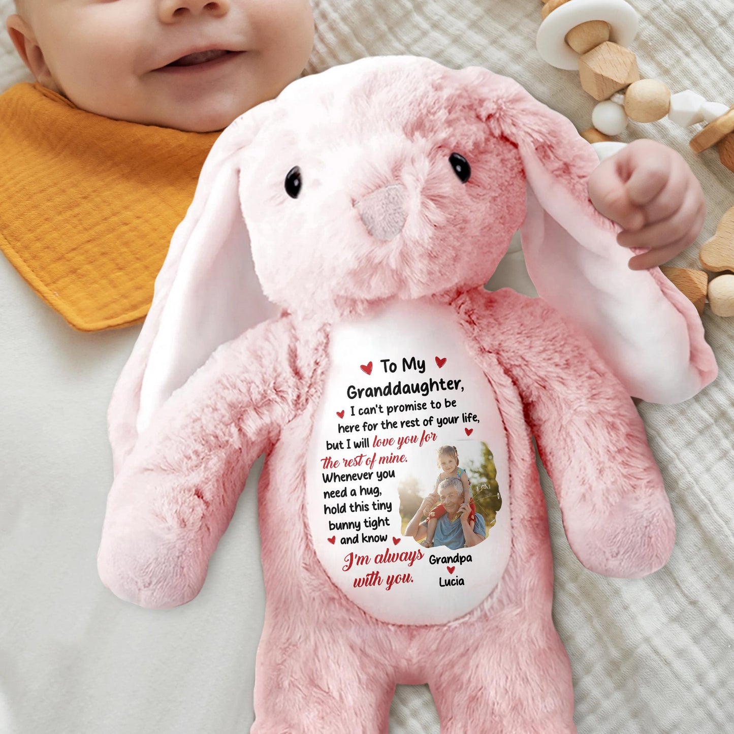 To My Granddaughter, I Can't Promise To Be Here, Stuffed Bunny