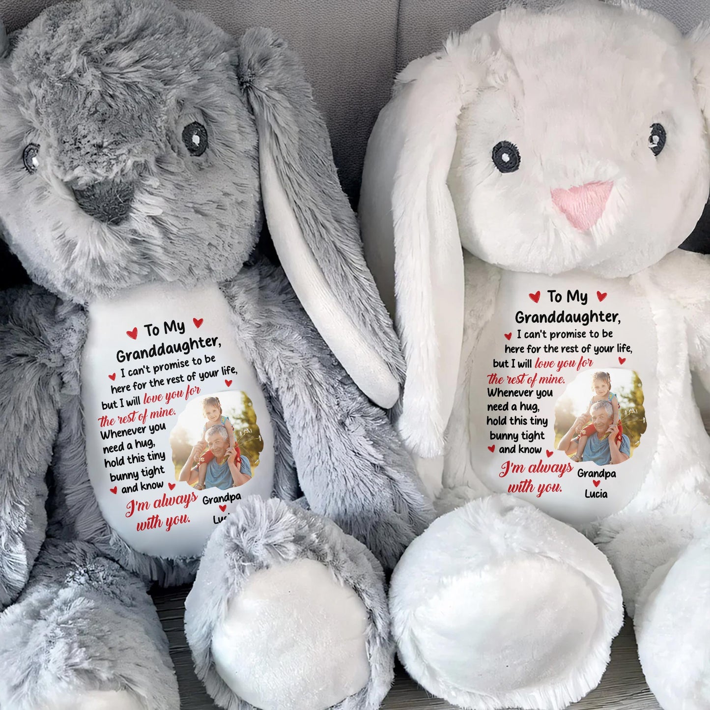 To My Granddaughter, I Can't Promise To Be Here, Stuffed Bunny