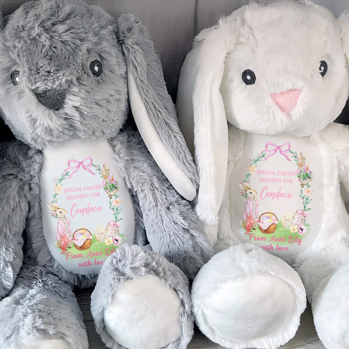 Special Easter Delivery For Candace, Easter Bunny, Eggs And Flowers