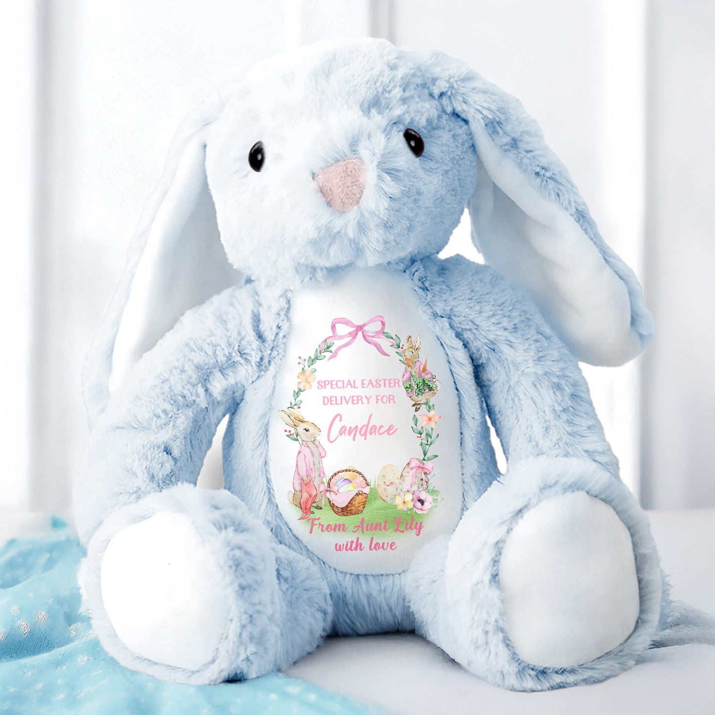 Special Easter Delivery For Candace, Easter Bunny, Eggs And Flowers