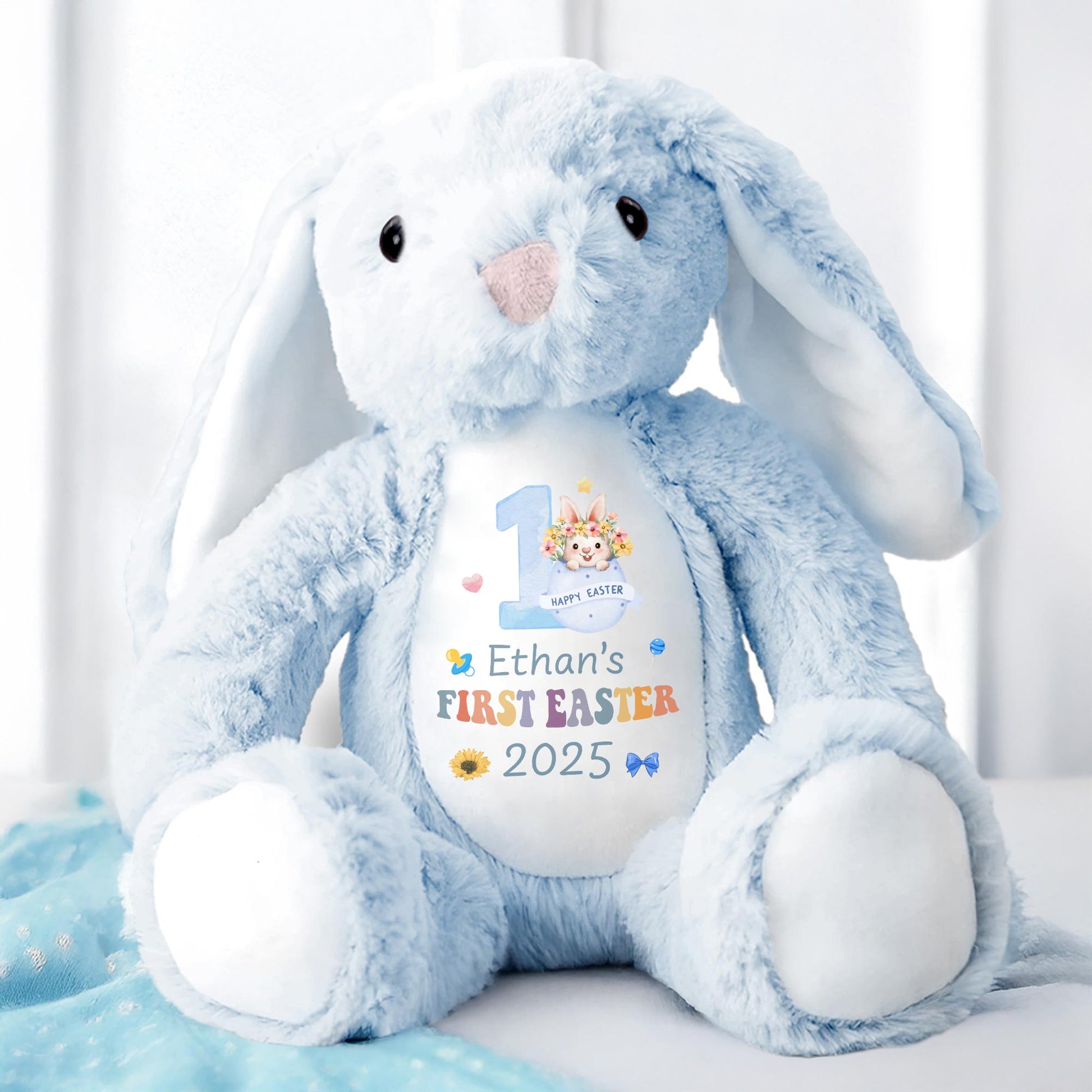 Happy Easter, Ethan's First Easter 2025, Bunny and Easter Eggs