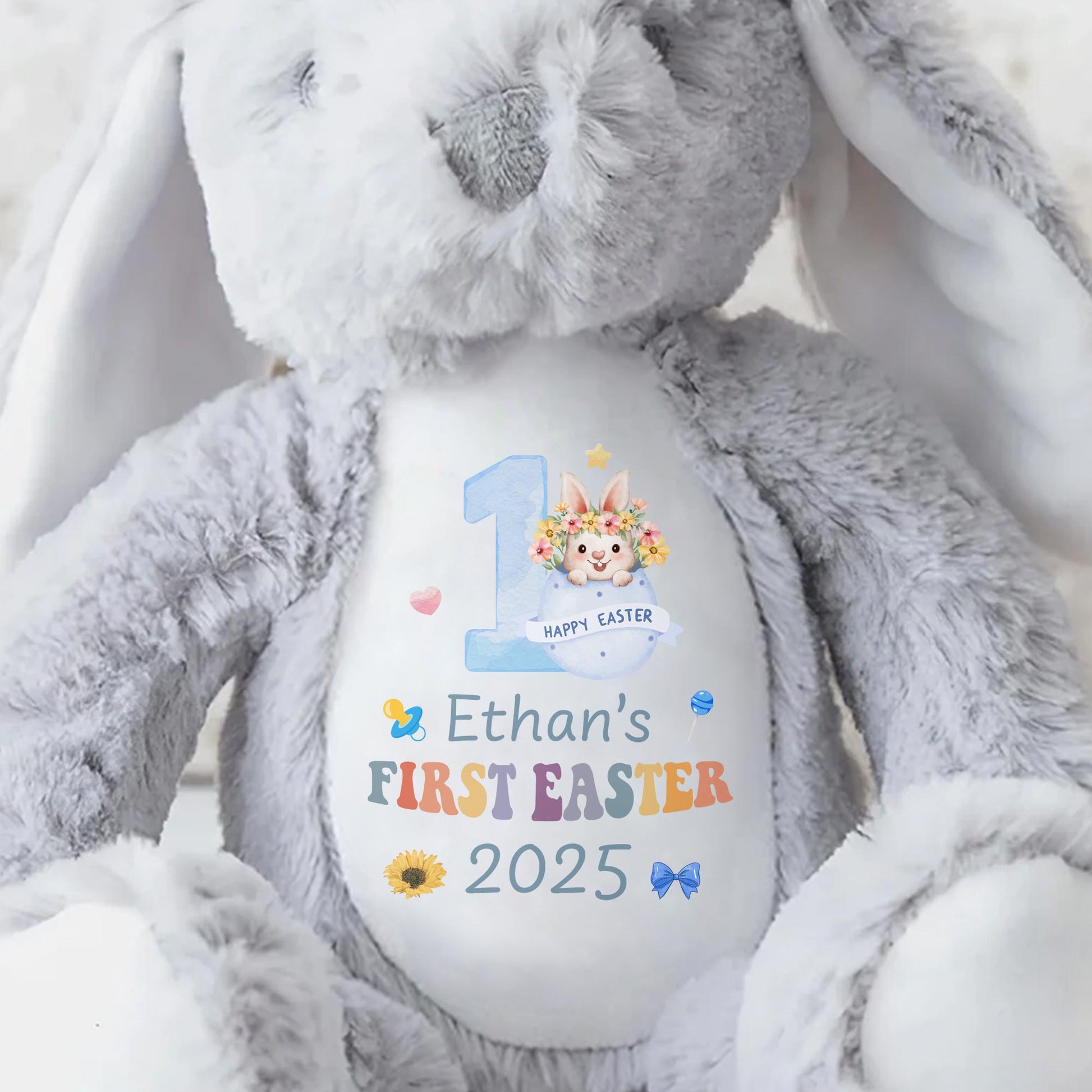 Happy Easter, Ethan's First Easter 2025, Bunny and Easter Eggs