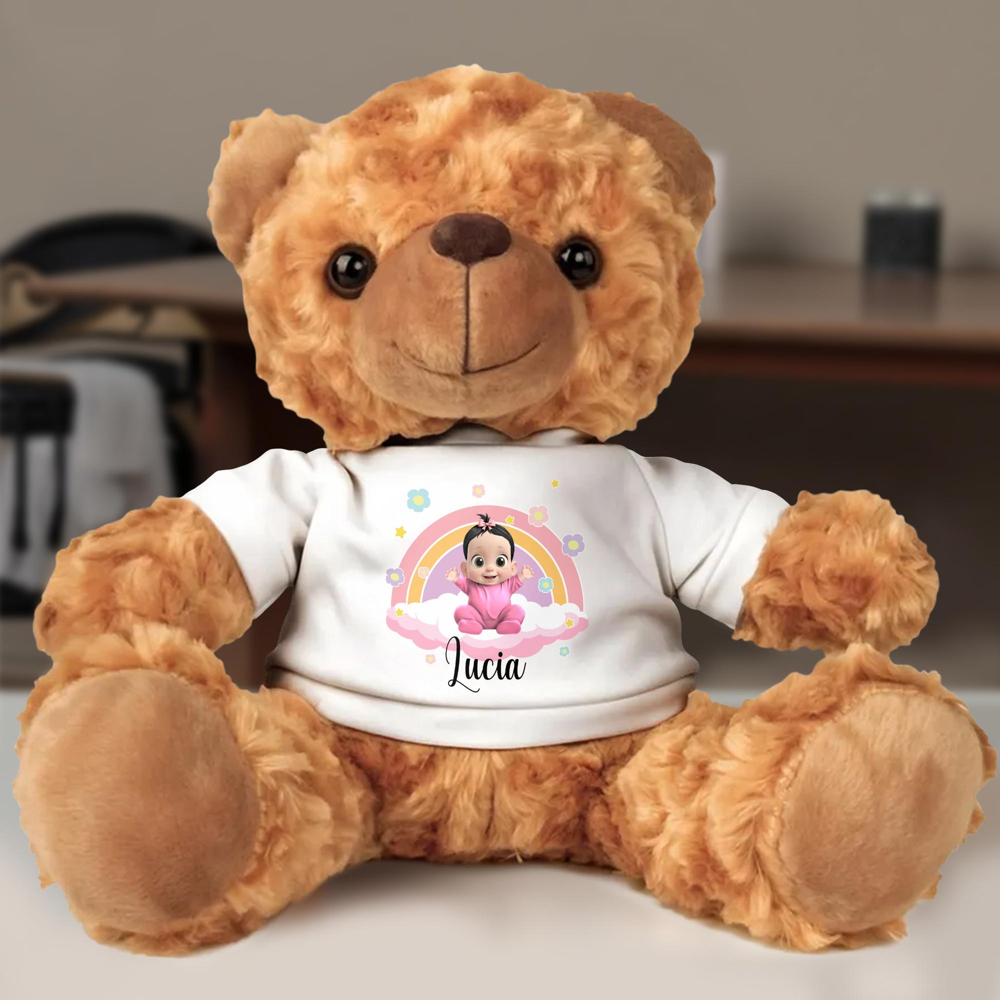 Brighten Up Your Child's Day With A Custom Cuddle Bear Featuring A Baby