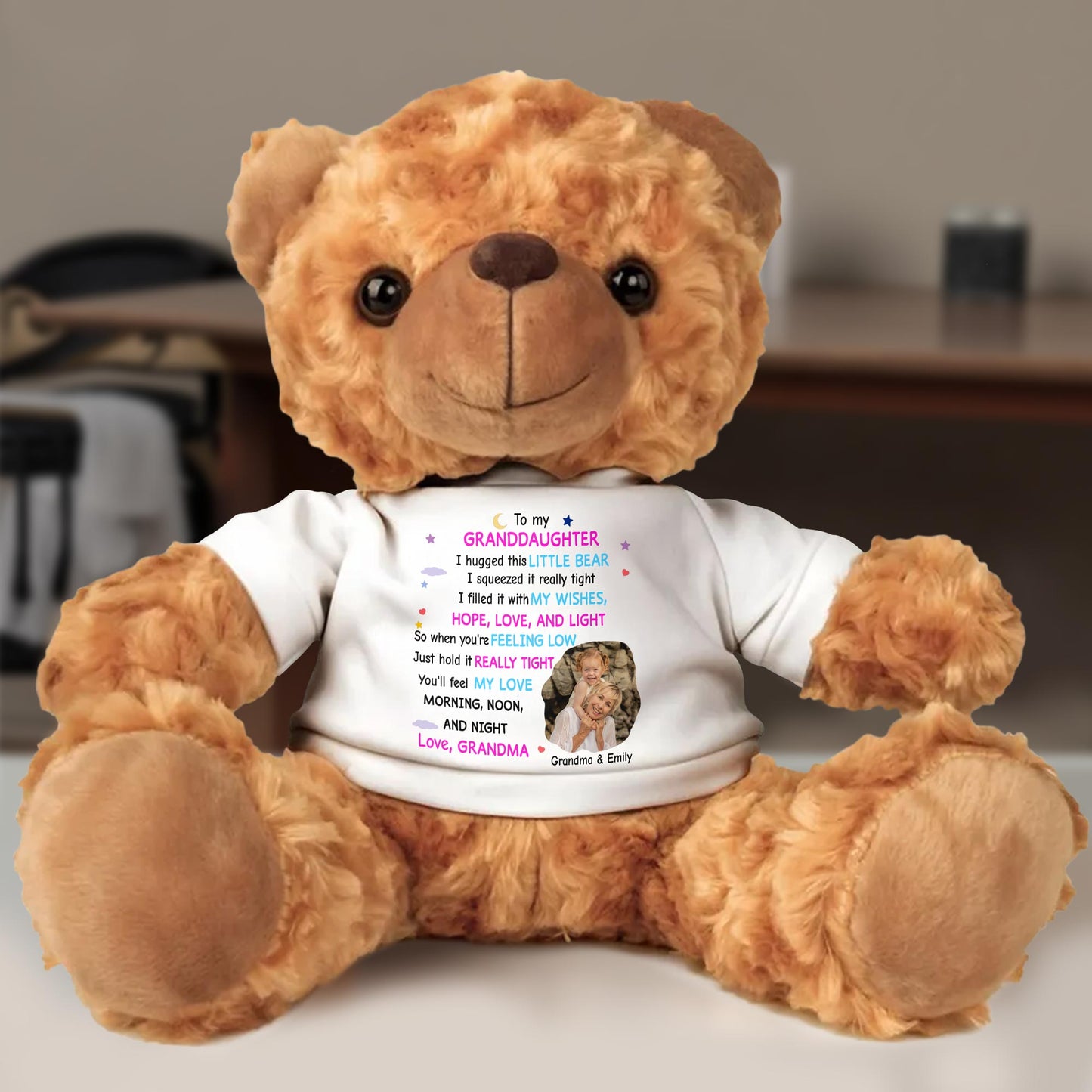 To My Granddaughter, I Hugged This Little Bear, Stars